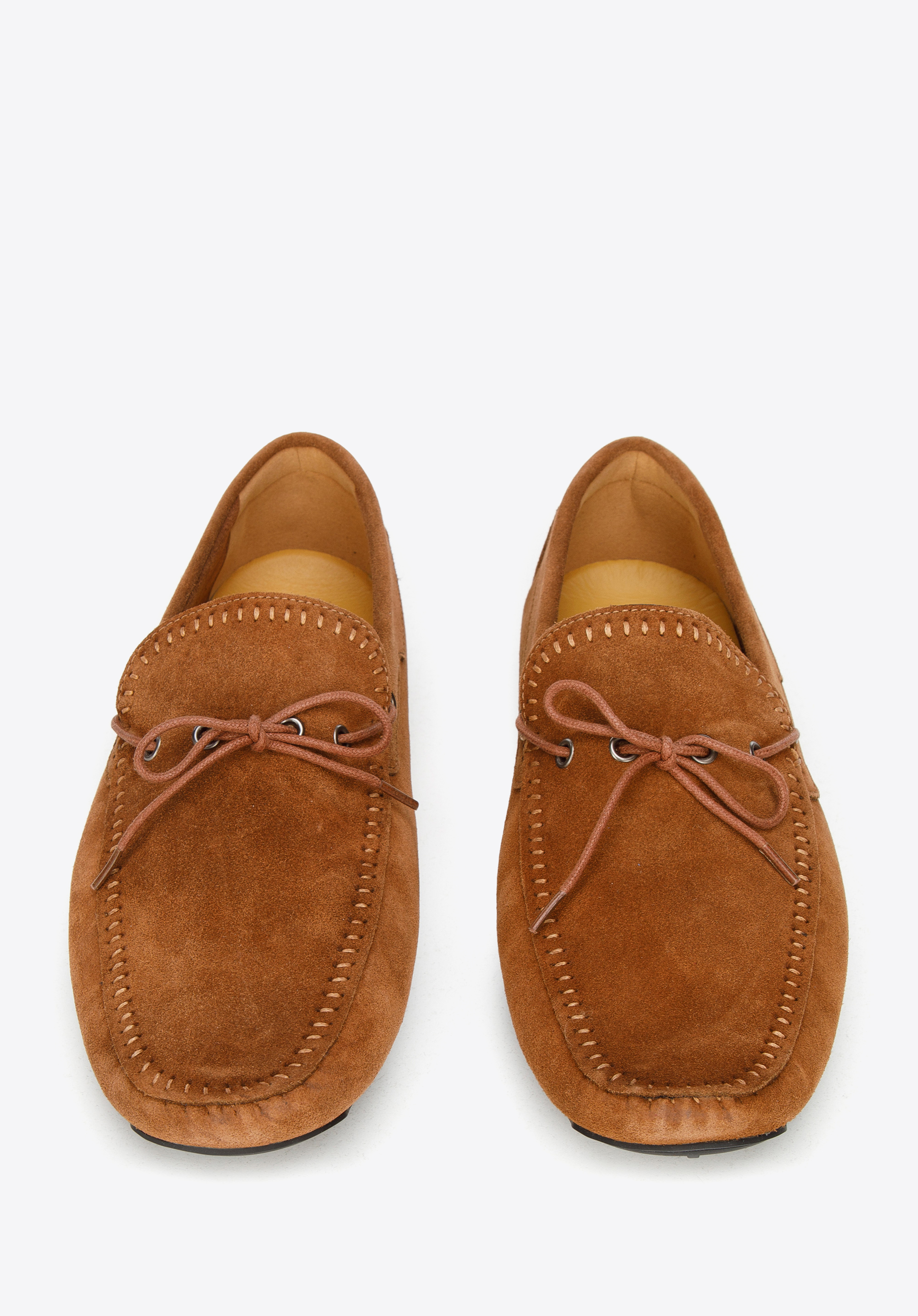 Męskie mokasyny samochodowe ze skóry zamszowej