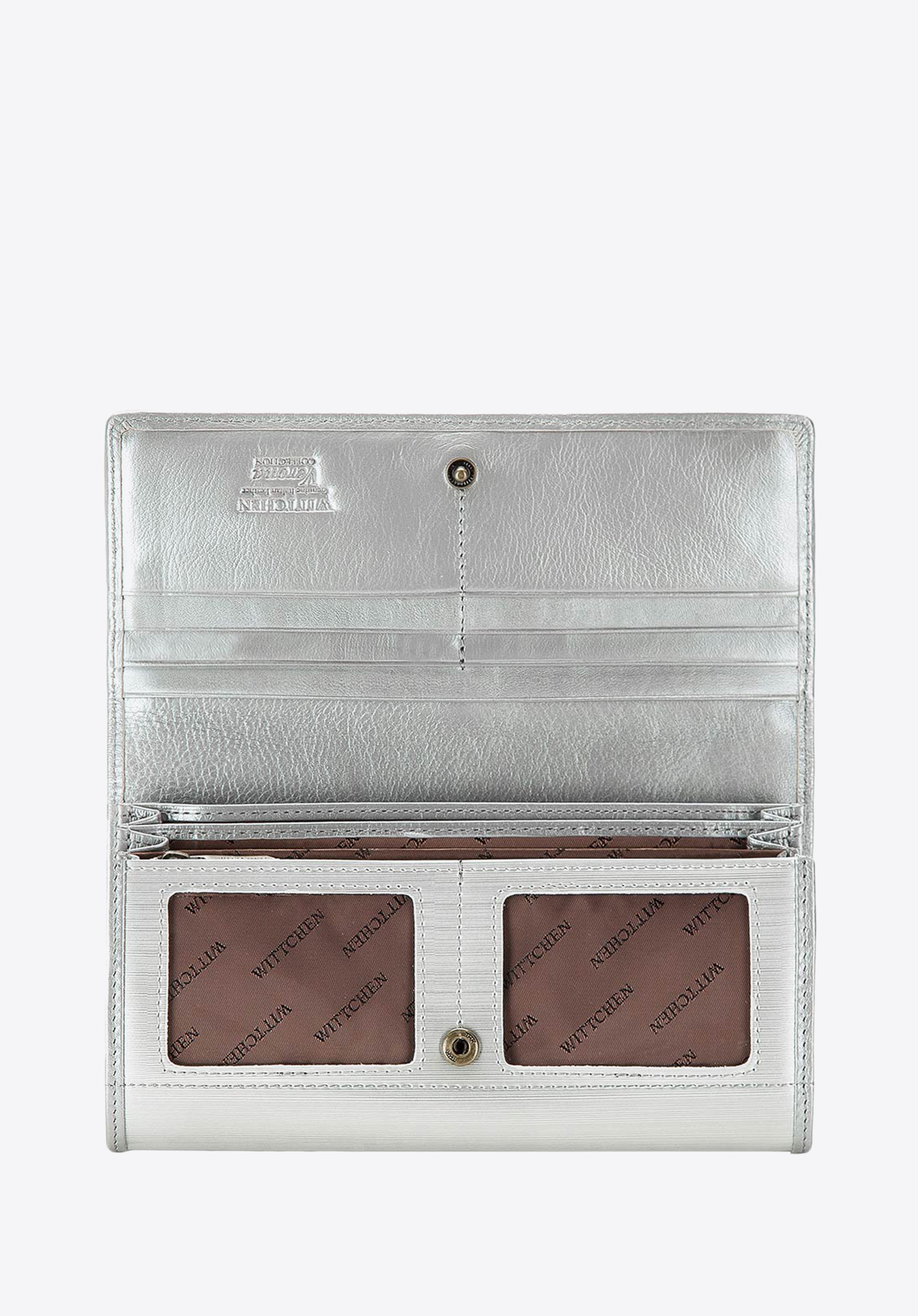 Damski portfel ze skóry lakierowany duży