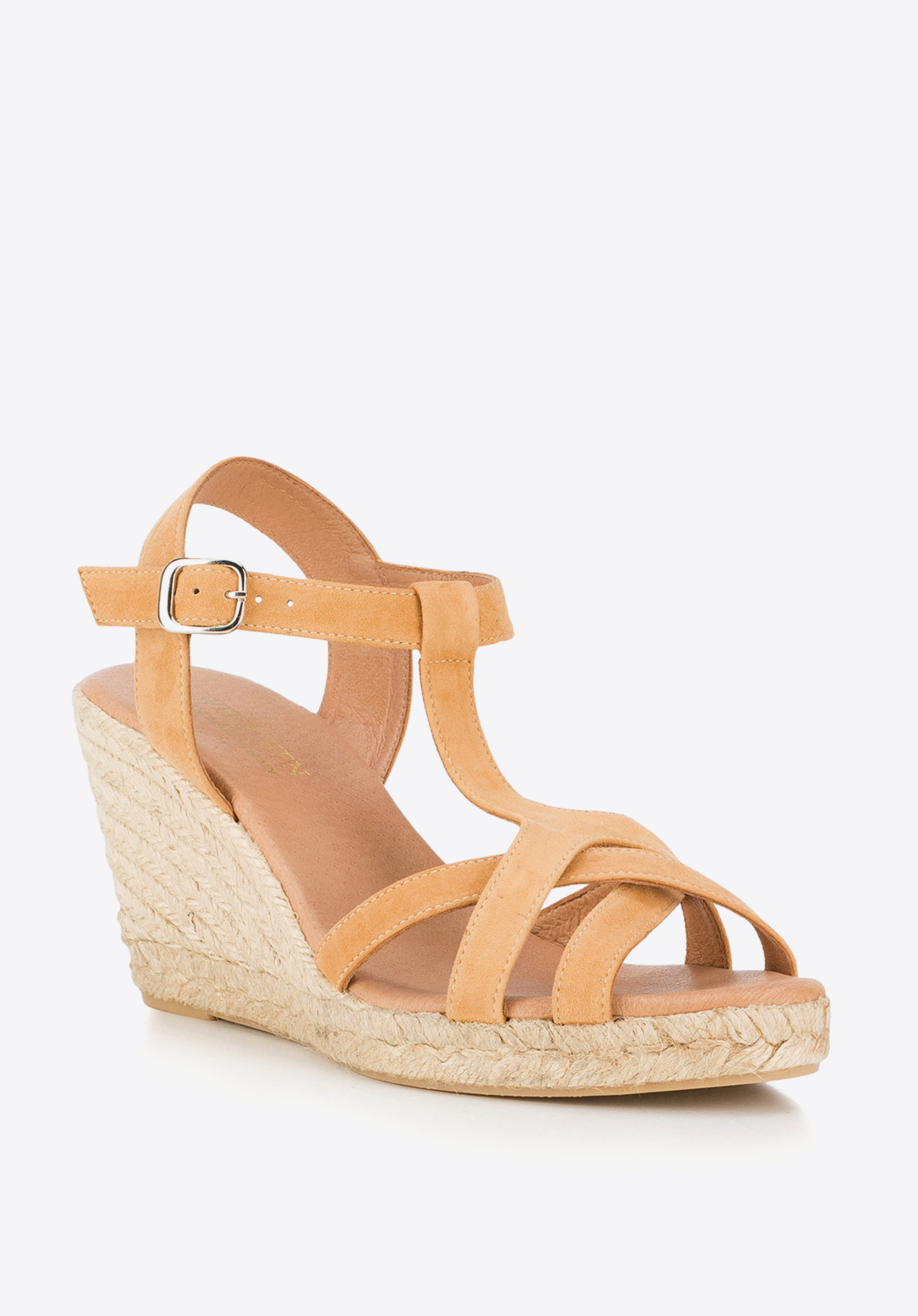 Damskie sandały espadryle z zamszu