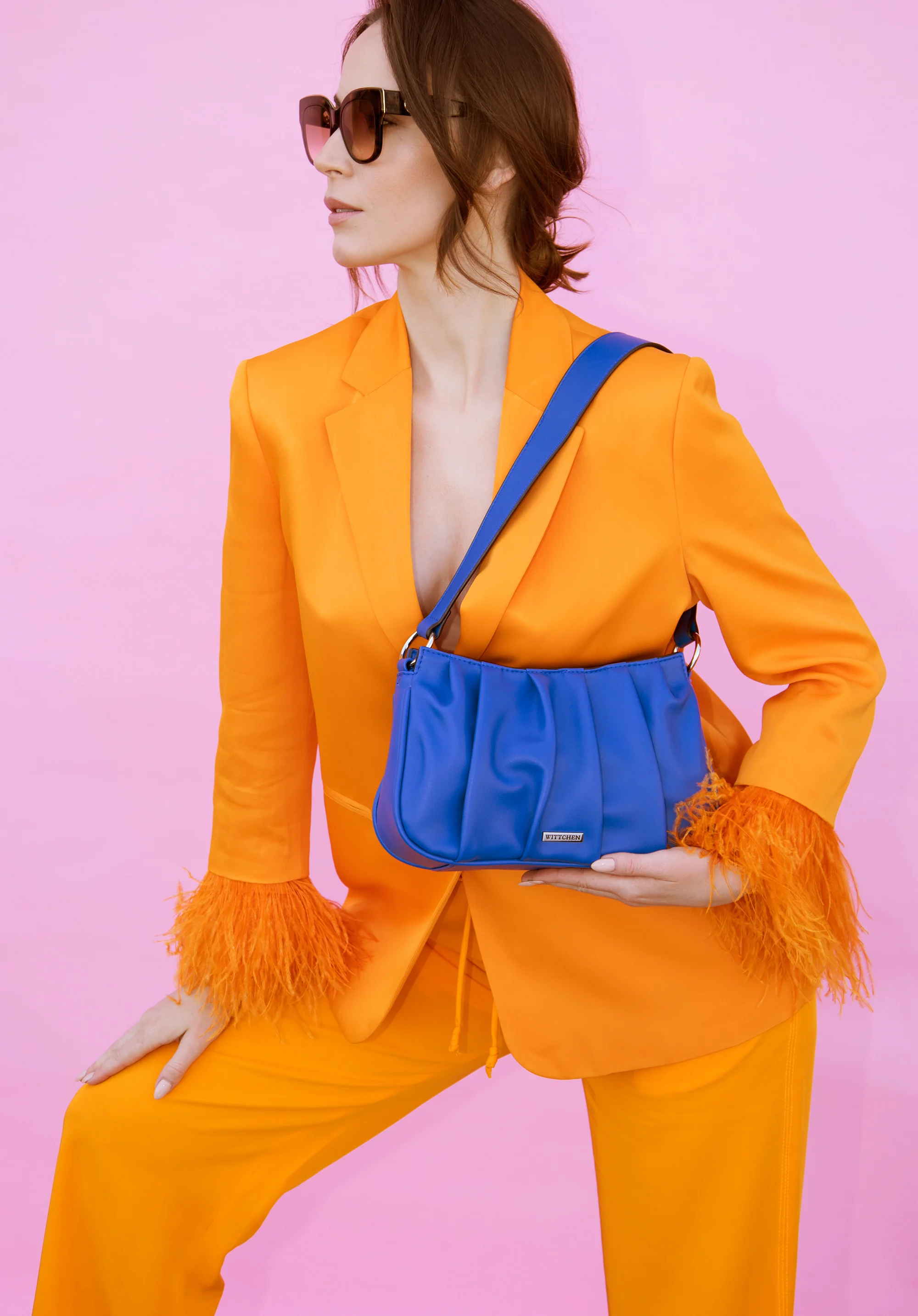 Damska torebka z marszczonej ekoskóry