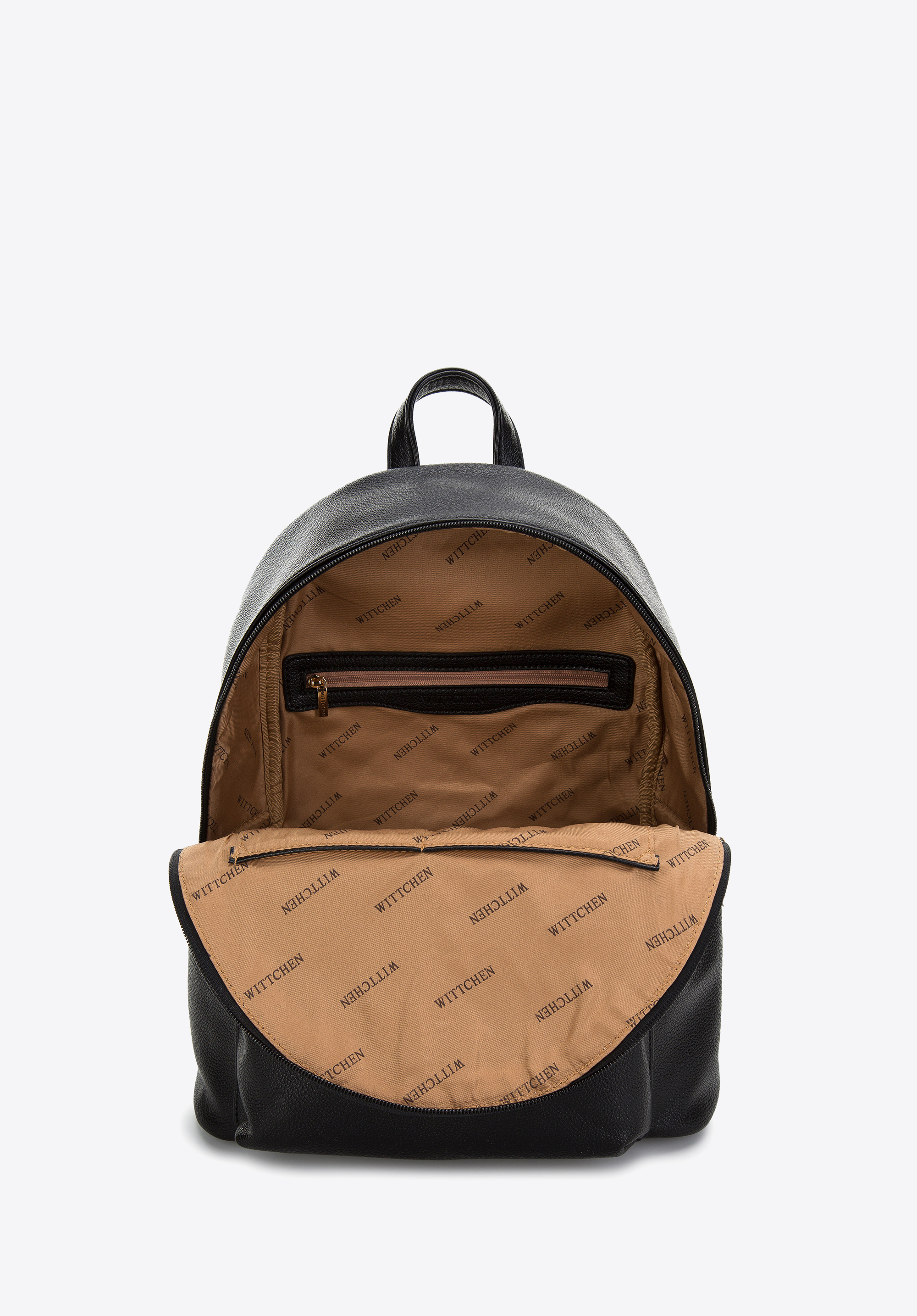 Damski plecak z kieszenią zdobioną nitami