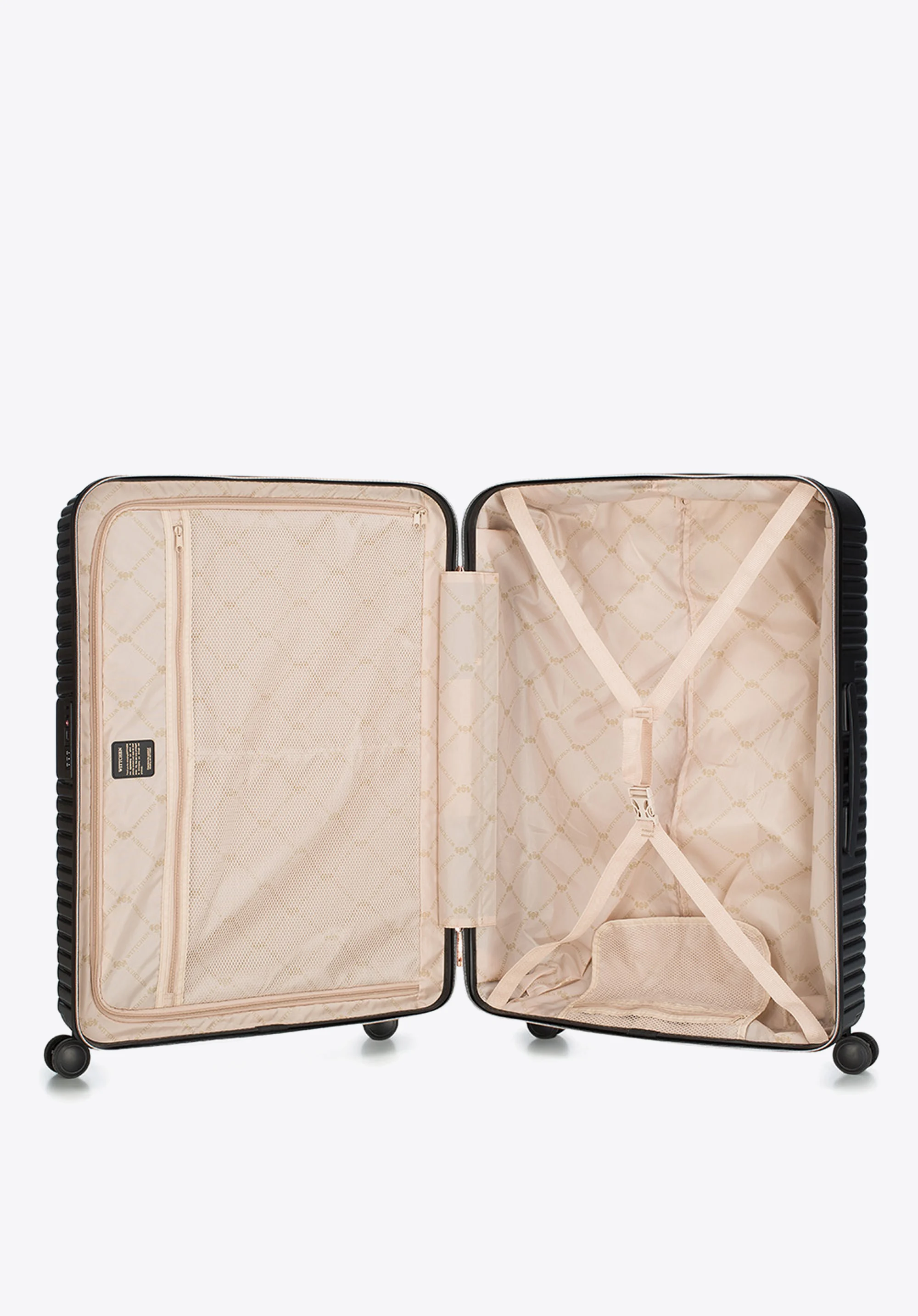 Walizka kabinowa z polikarbonu w paseczki