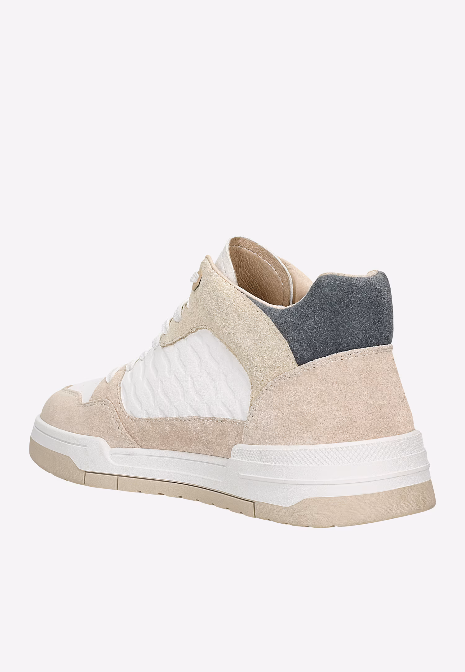 RELAKS biało-beżowe trampki z szarą wstawką