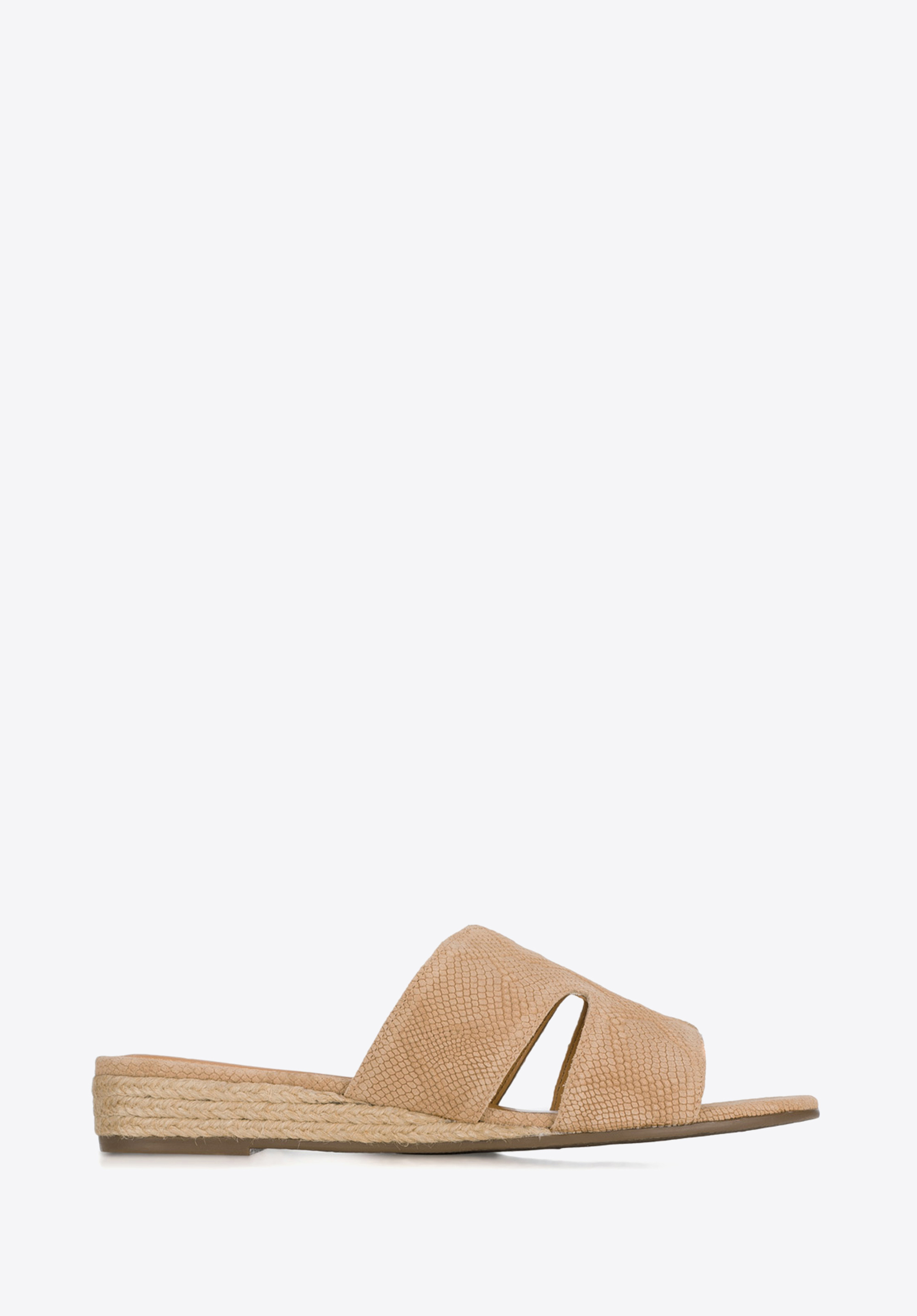 Damskie klapki z zamszu lizard