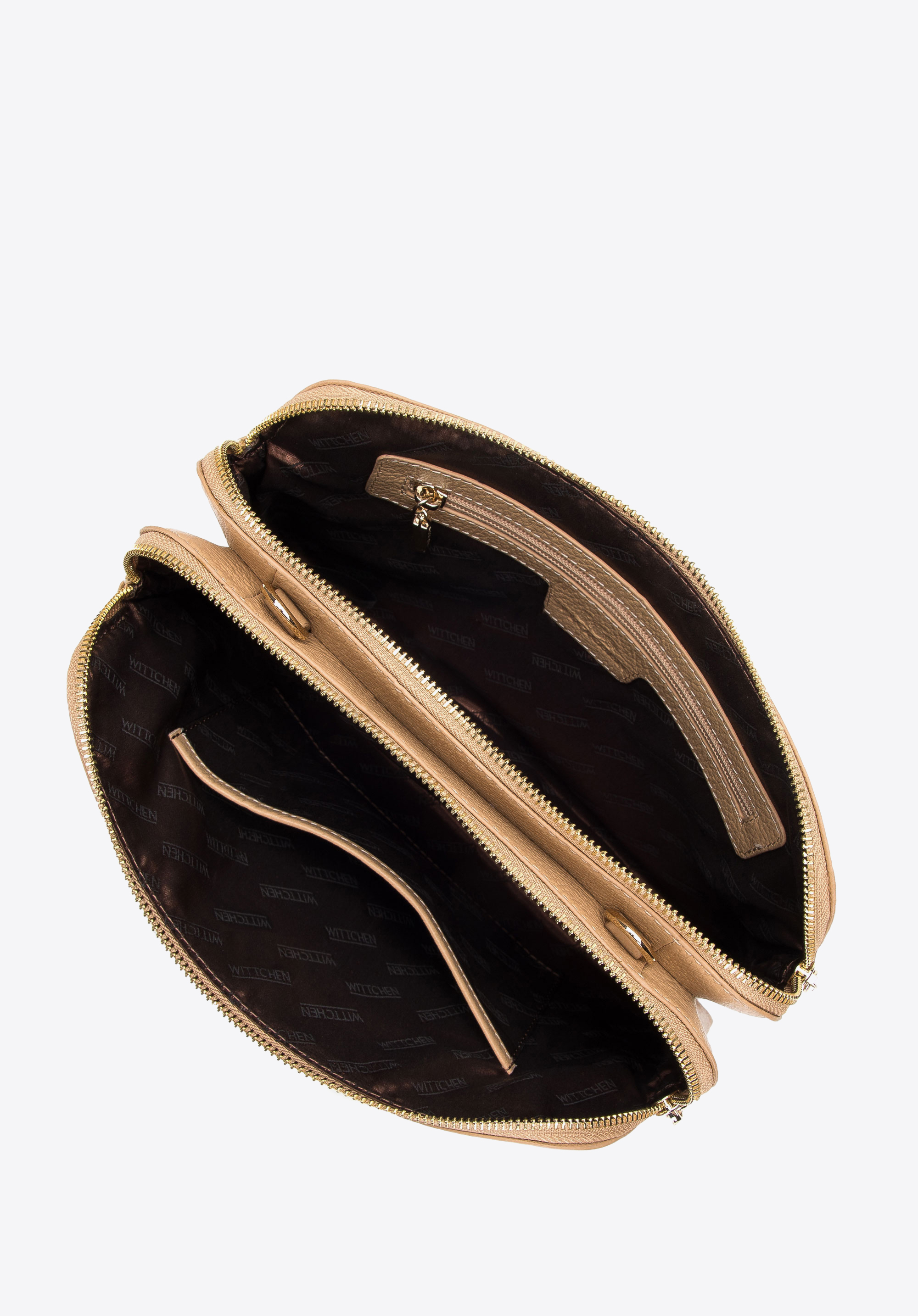 Damska listonoszka skórzana dwukomorowa klasyczna