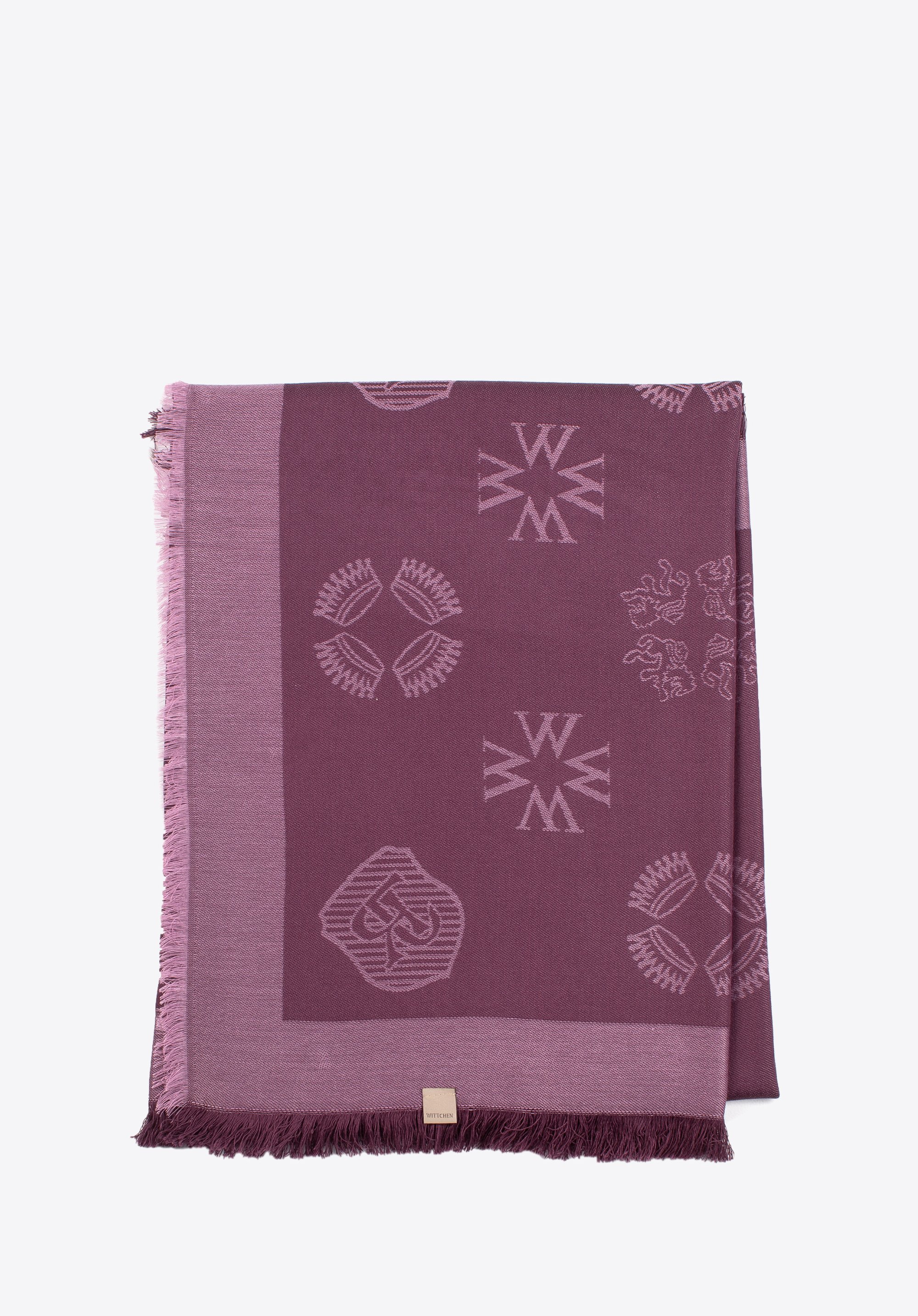 Damski szal z bambusem tkany w monogram