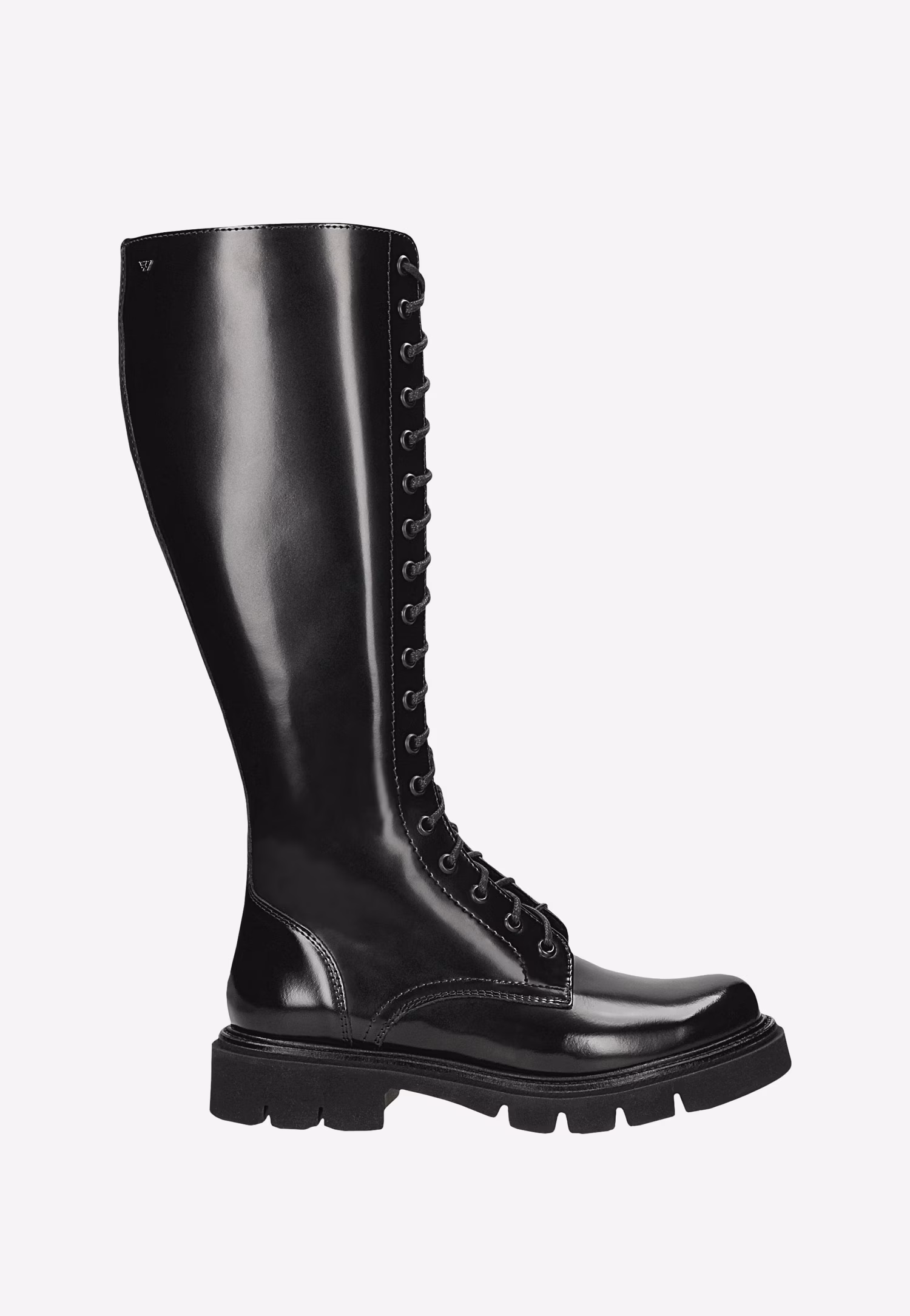 Czarne kozaki biker z lakierowanej skóry florentic