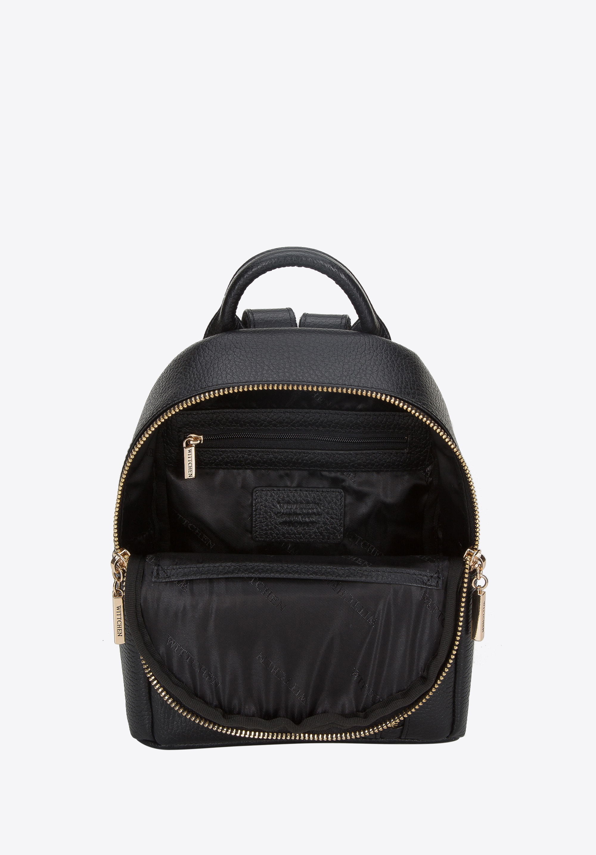 Damski miniplecak skórzany z pionowym suwakiem