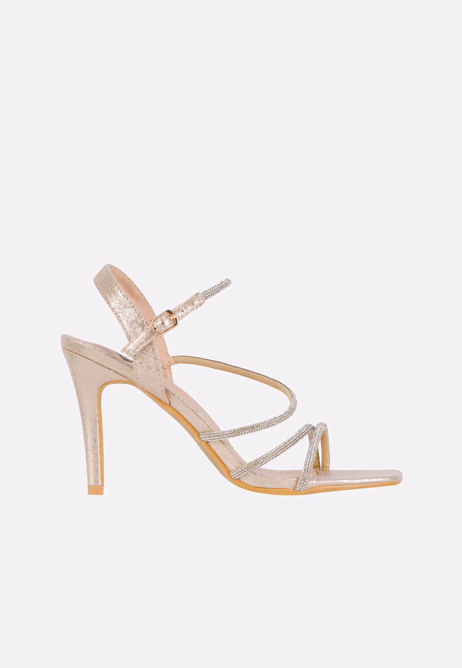 WJS złote błyszczące sandały damskie