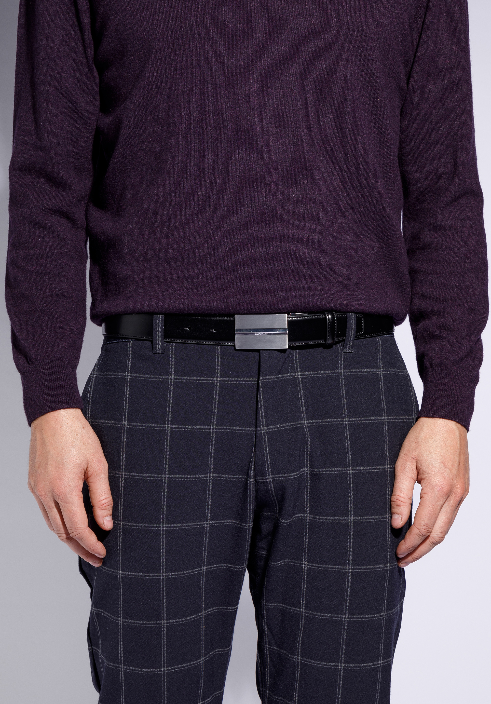 Męski pasek skórzany dwustronny klasyczny