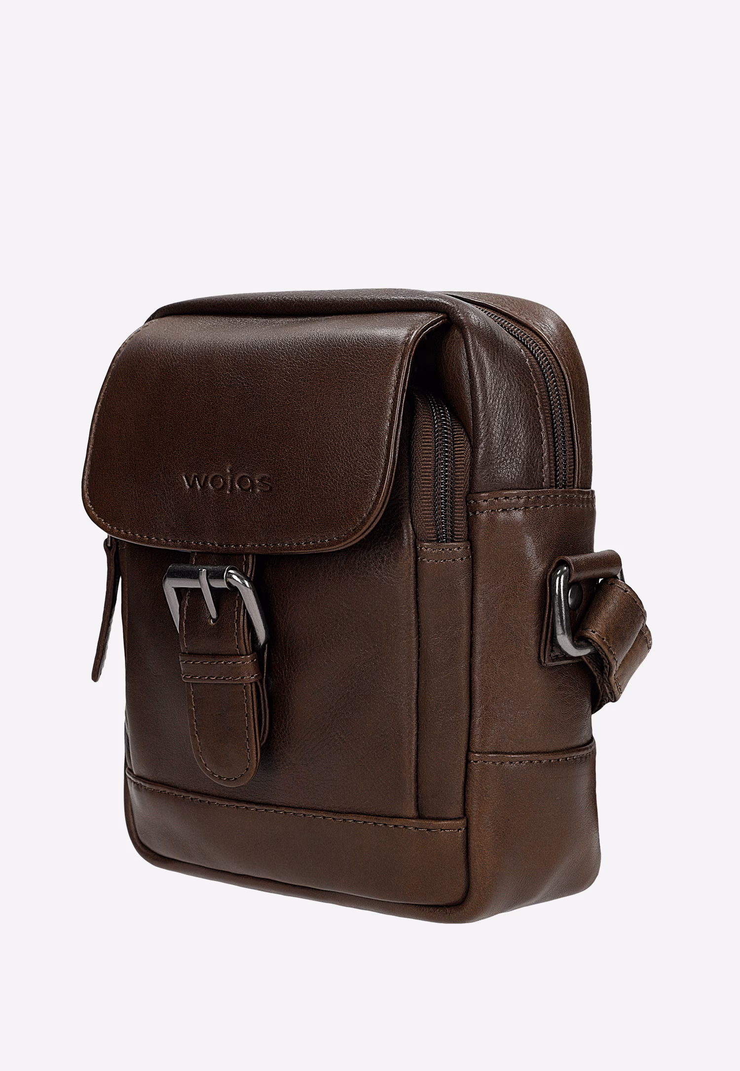 Mała brązowa torba męska ze skóry naturalnej