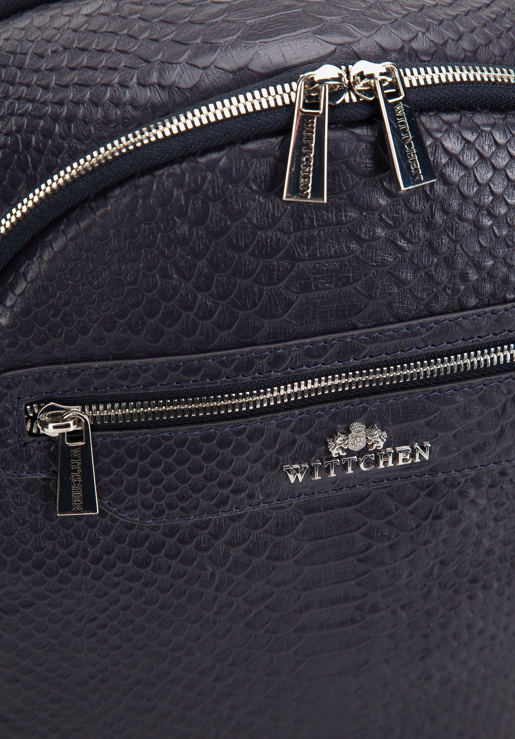 Damski plecak ze skóry o fakturze lizard dwukomorowy