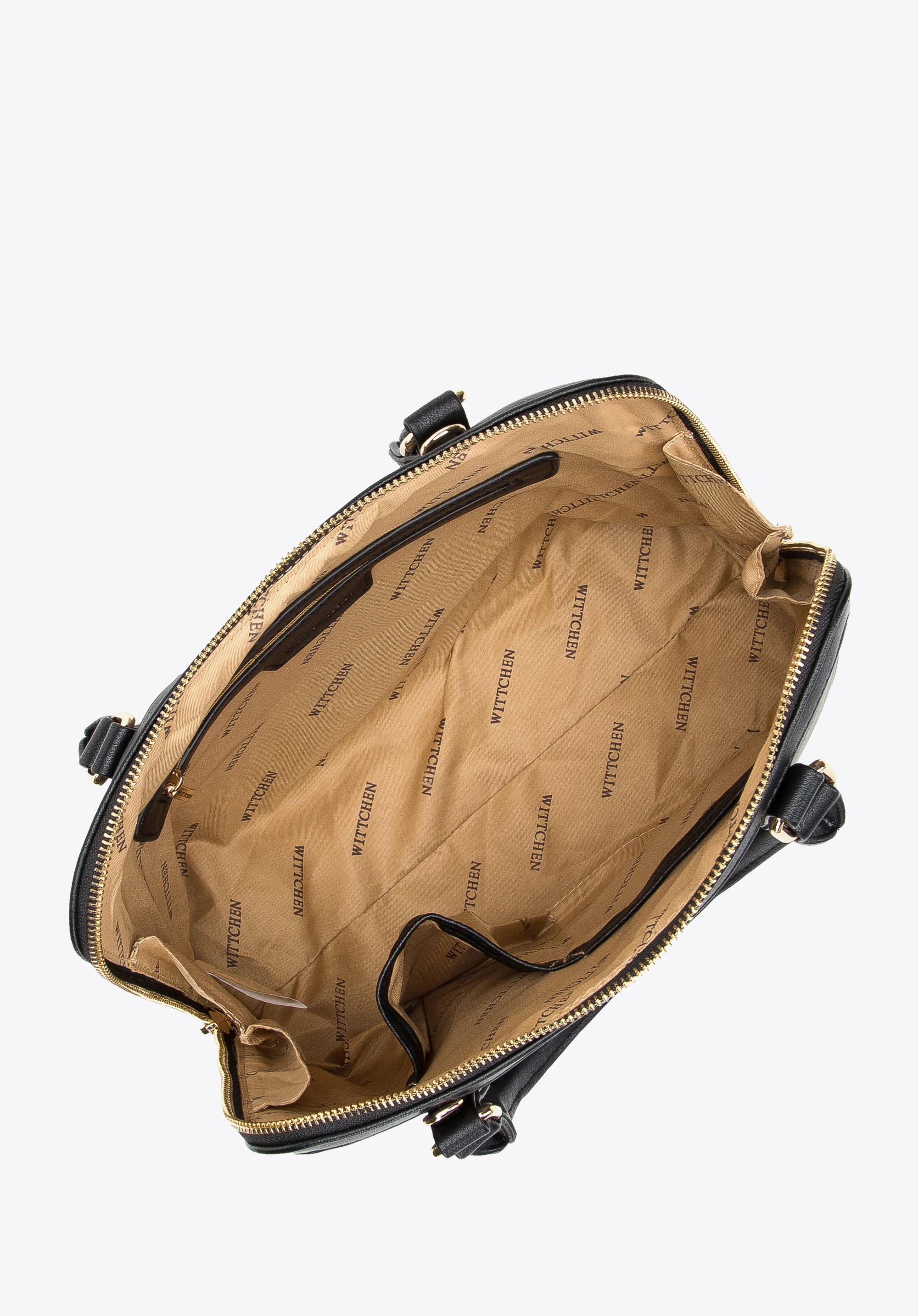 Torebka kuferek z ekoskóry w monogram