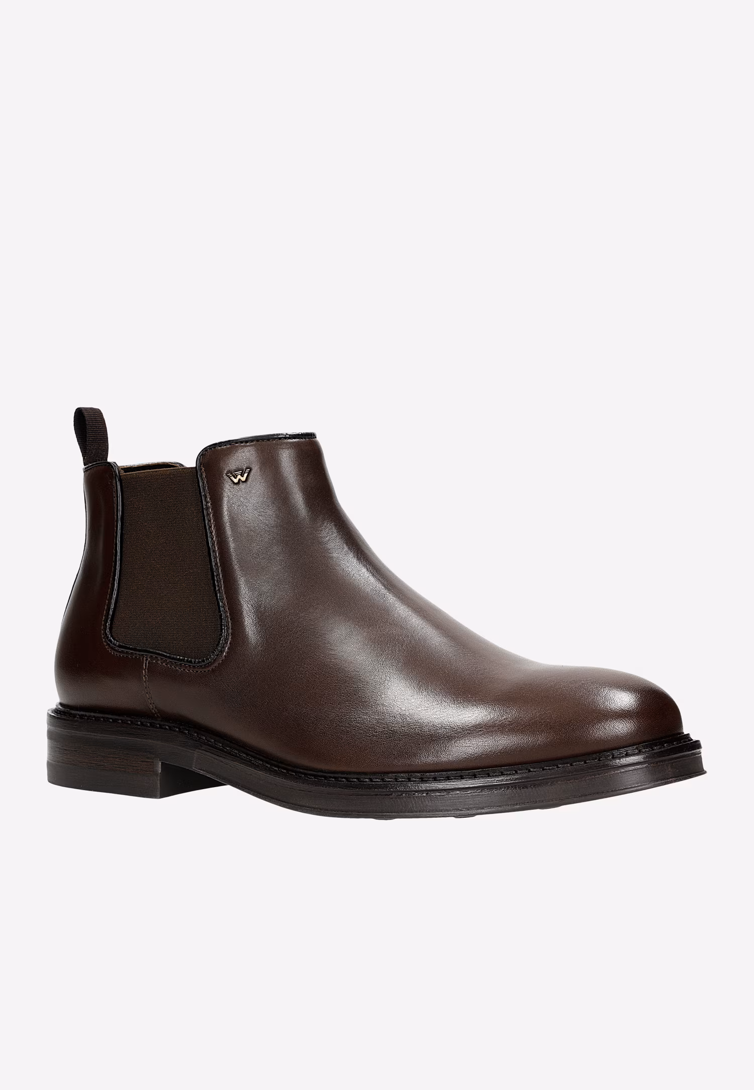 Ciemnobrązowe sztyblety męskie ze skóry licowej