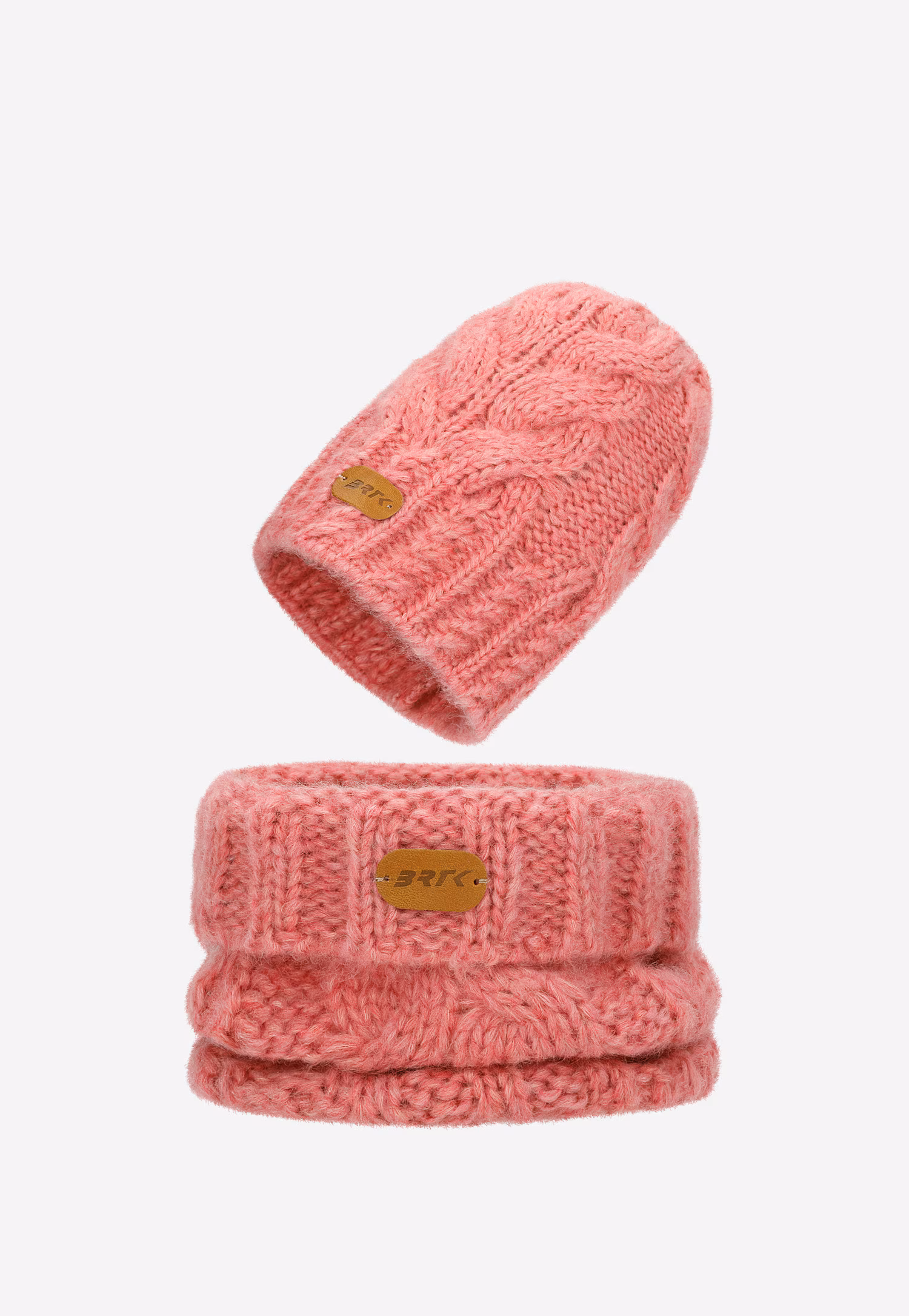 Zimowy zestaw BARTEK z wełny merino 85604-80, czapka + komin