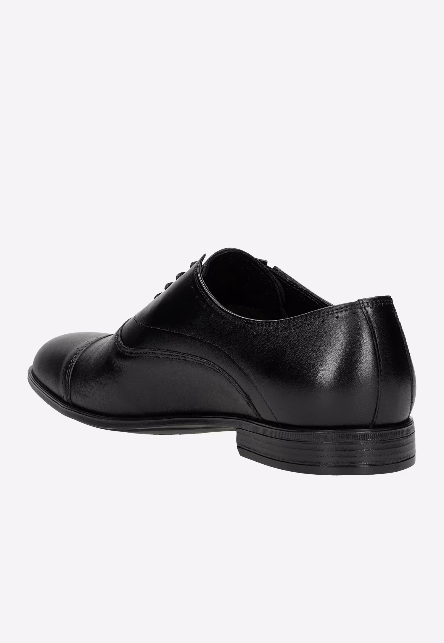 Czarne eleganckie półbuty męskie quarter brogue