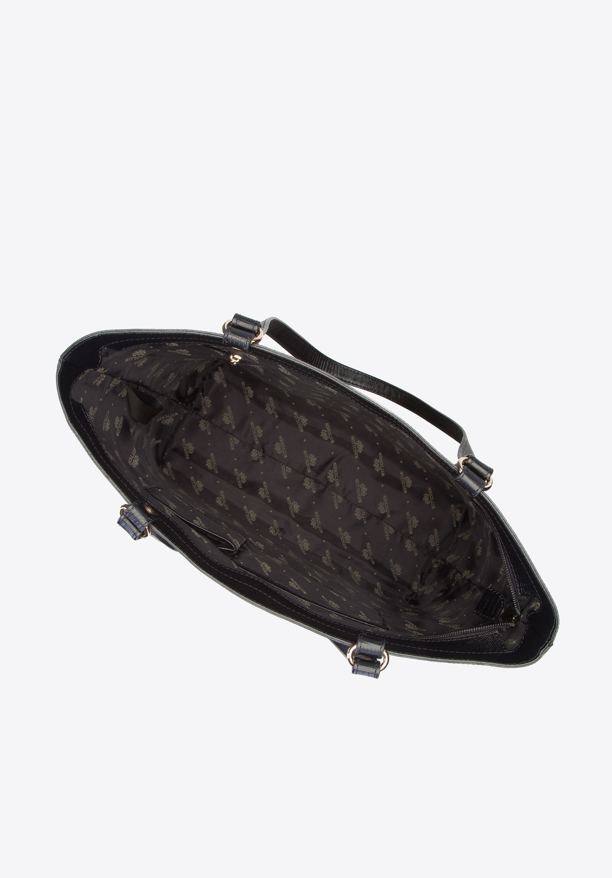 Shopperka ze skóry lizard trapezowa