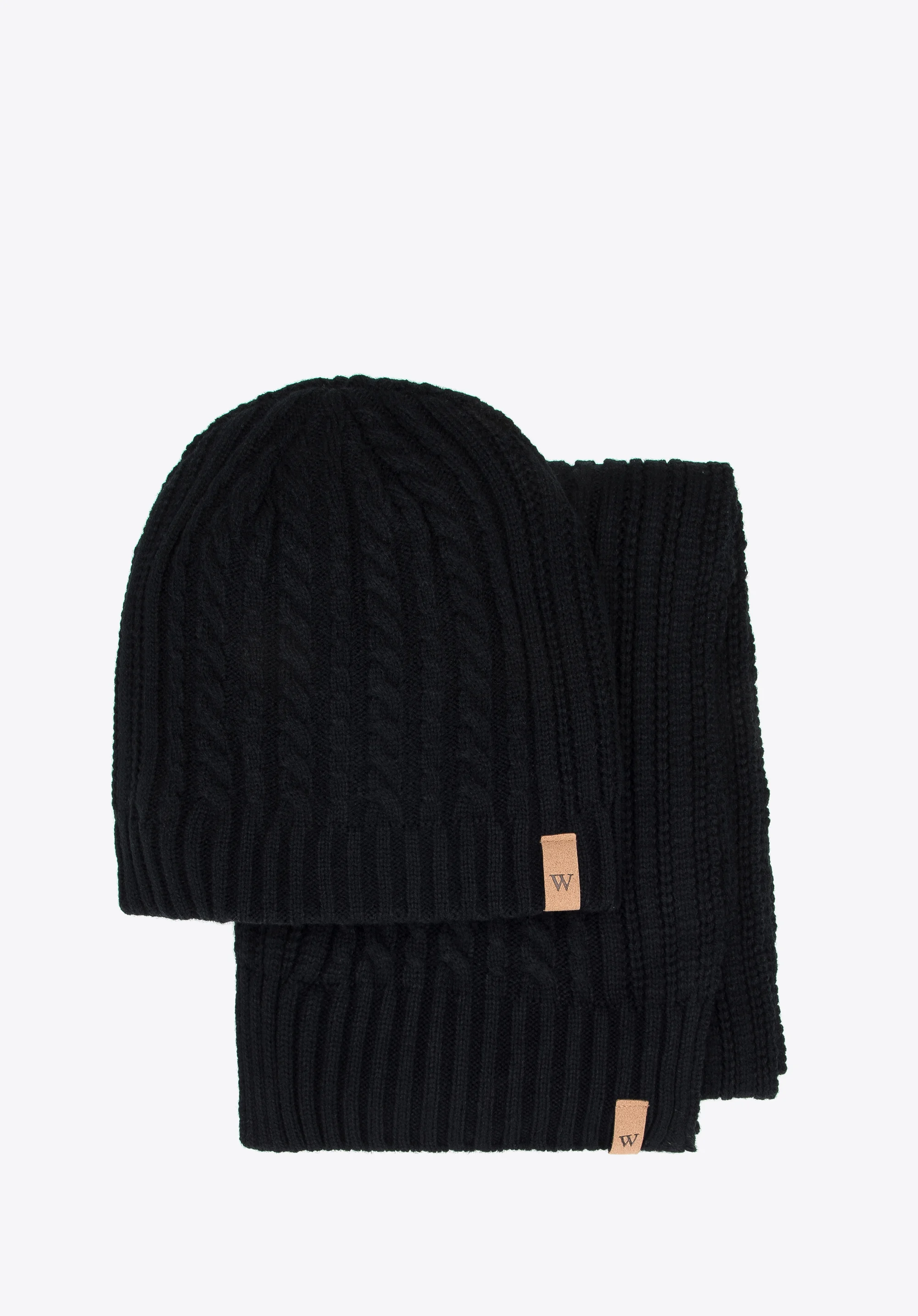 Męski komplet zimowy z ozdobnym splotem klasyczny