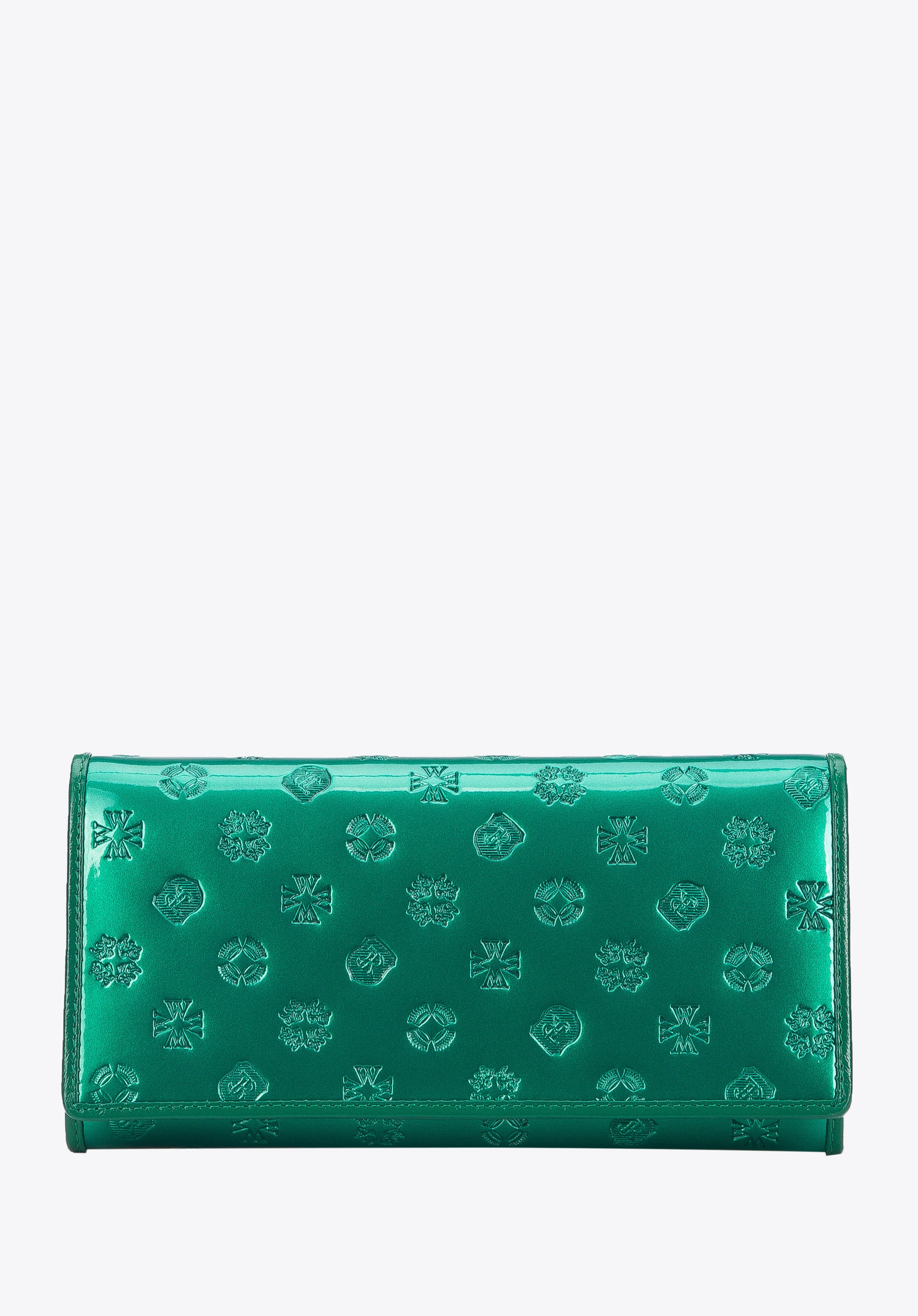 Damski portfel skórzany tłoczony w monogram