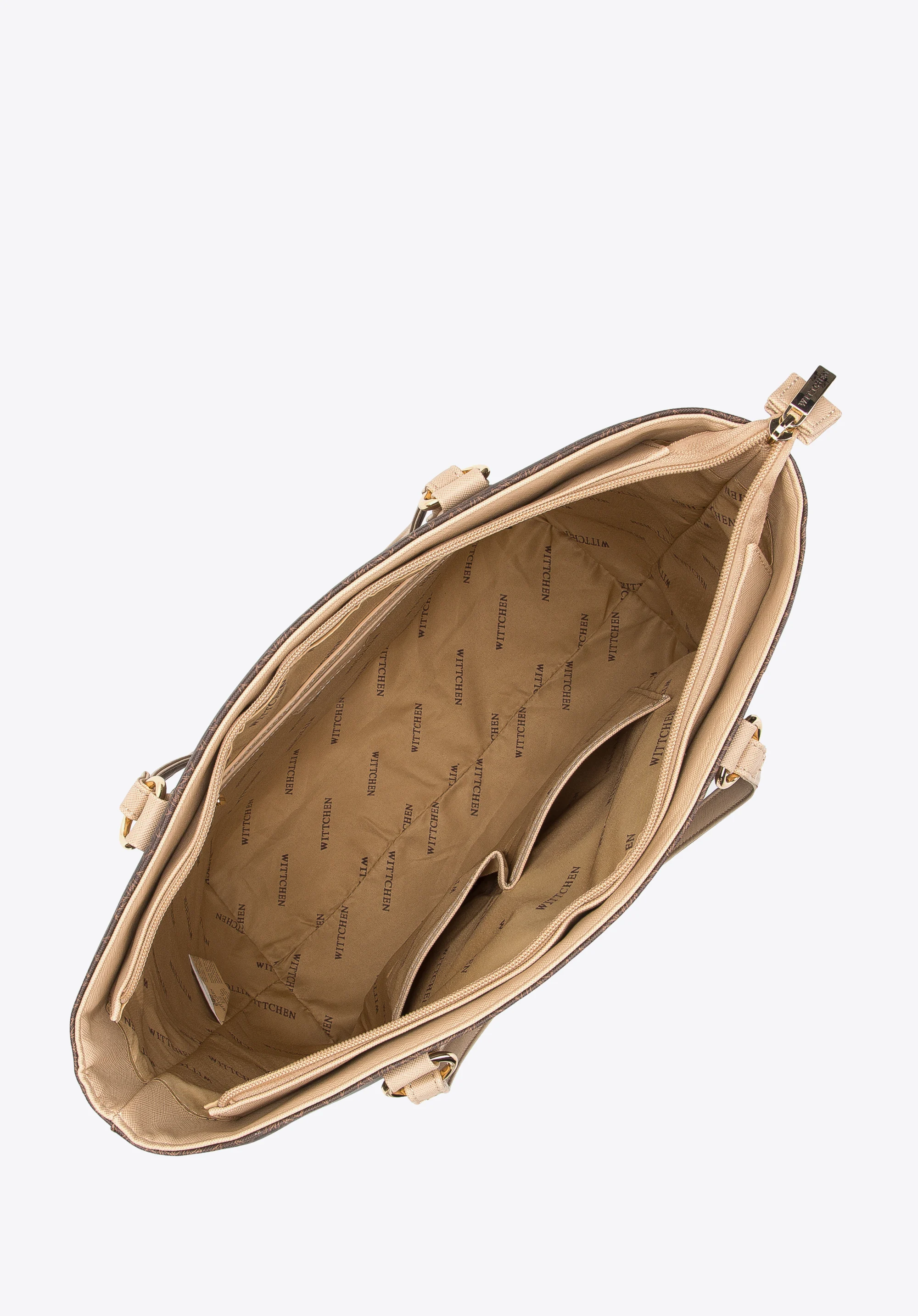 Torebka shopperka z ekoskóry w monogram