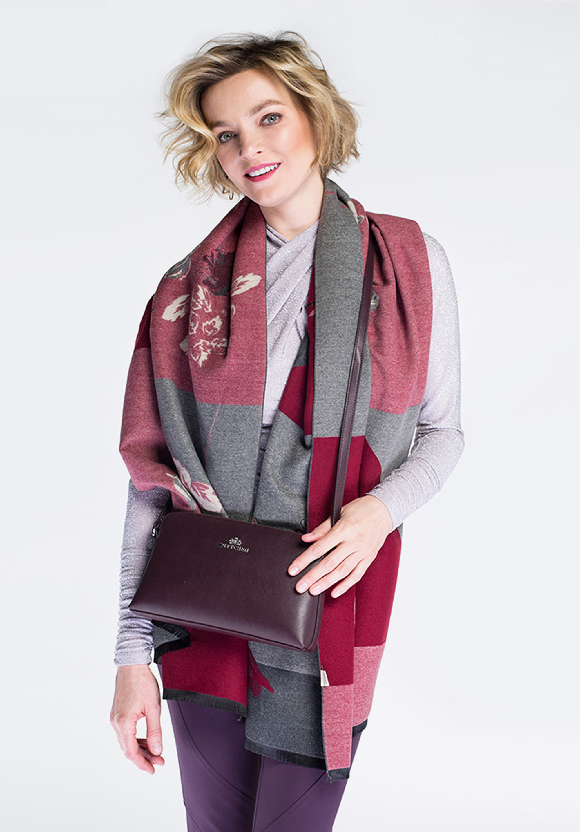 Damska listonoszka ze skóry metaliczna