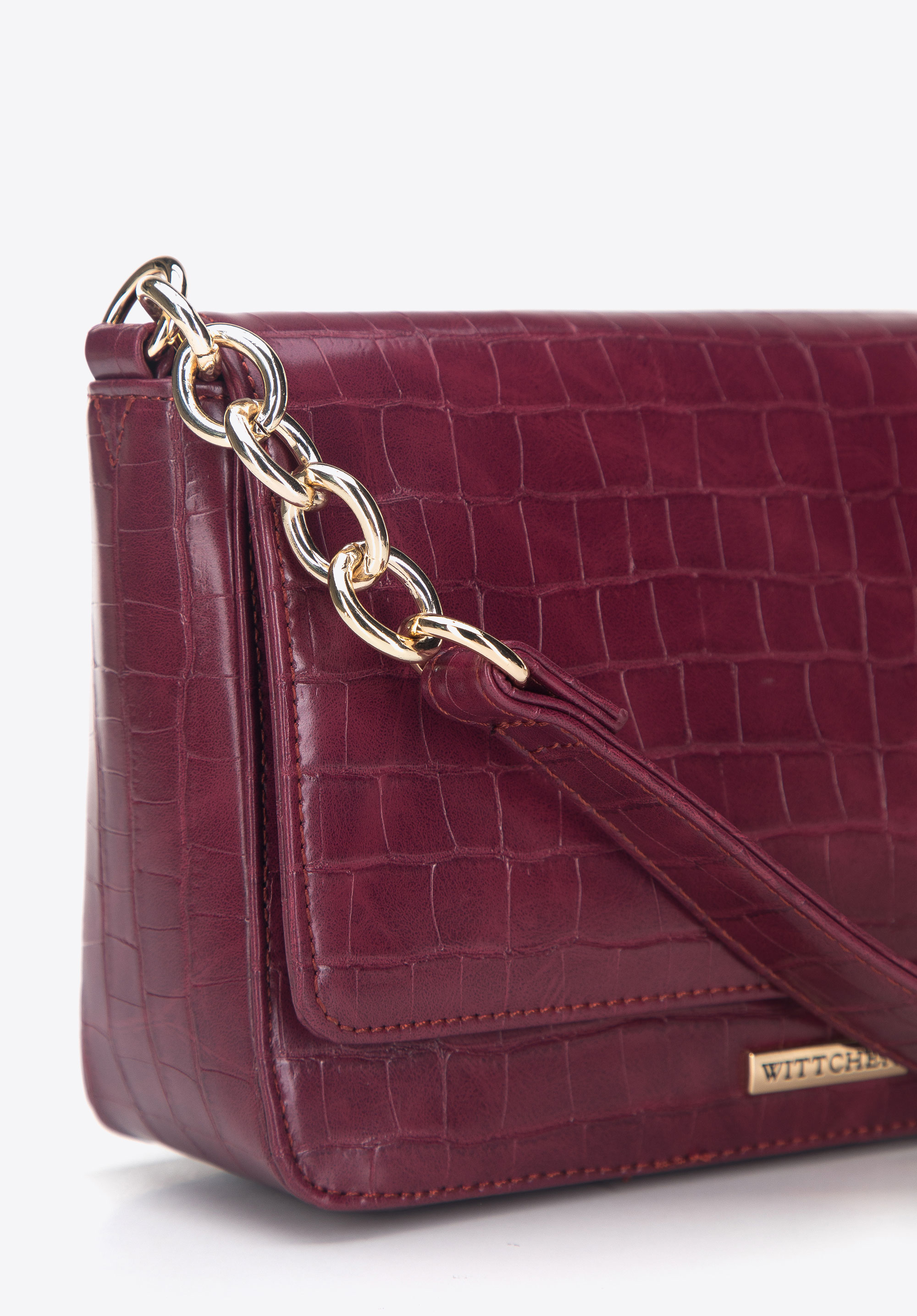 Damska torebka z ekoskóry o fakturze croco