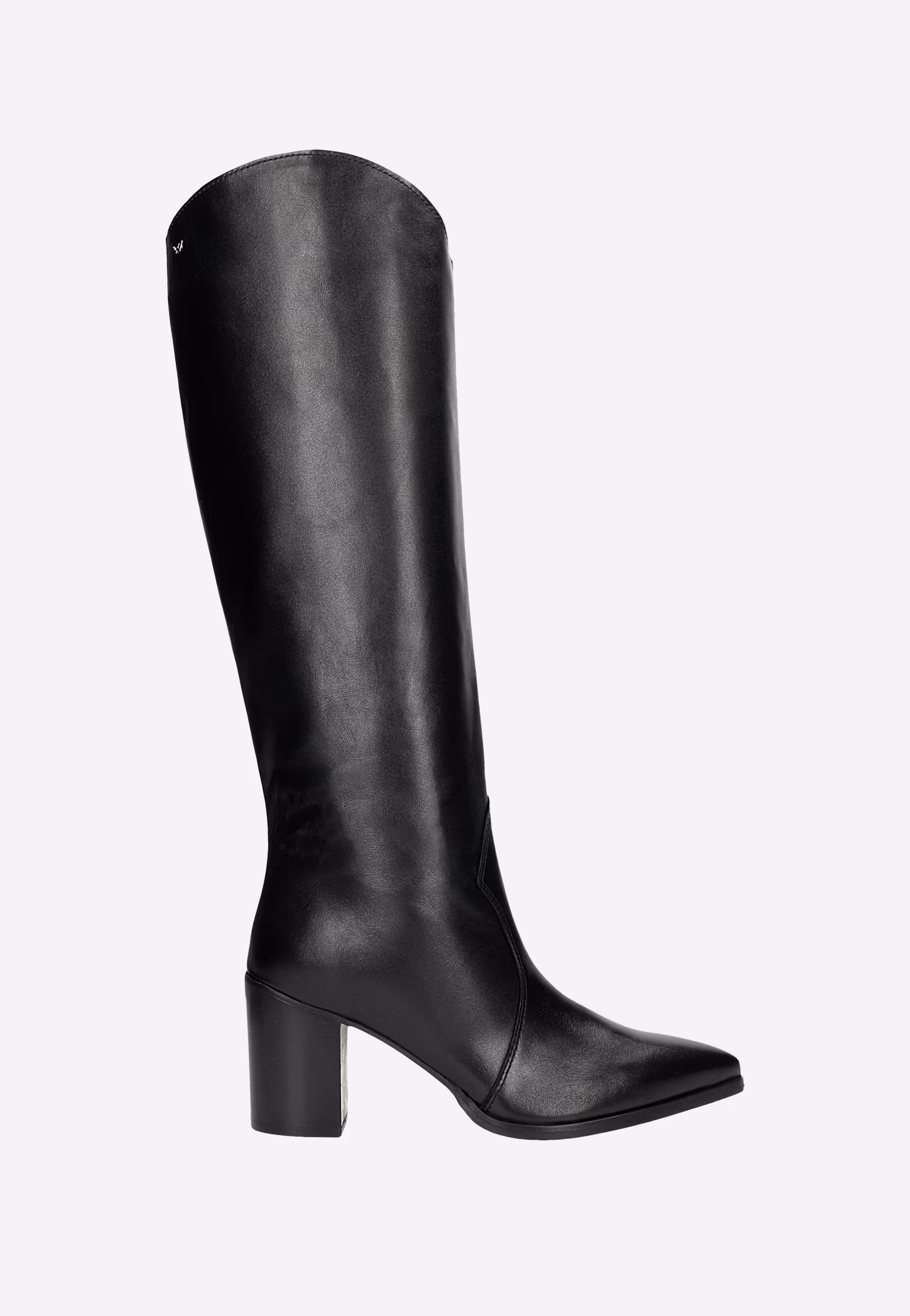 Czarne kozaki typu kowbojki ze skóry licowej