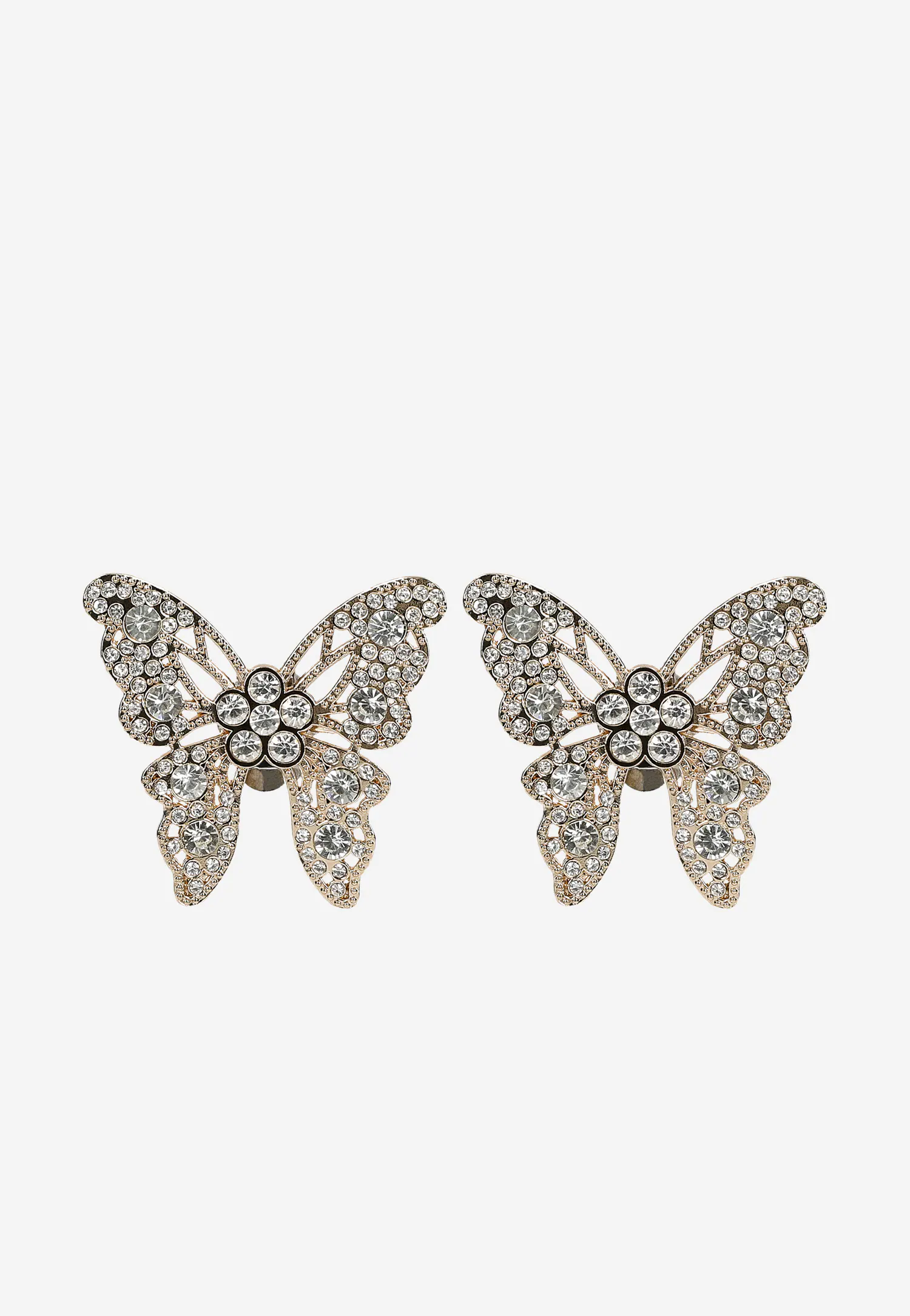 Złoty motyl z kryształkami - ozdoba do butów