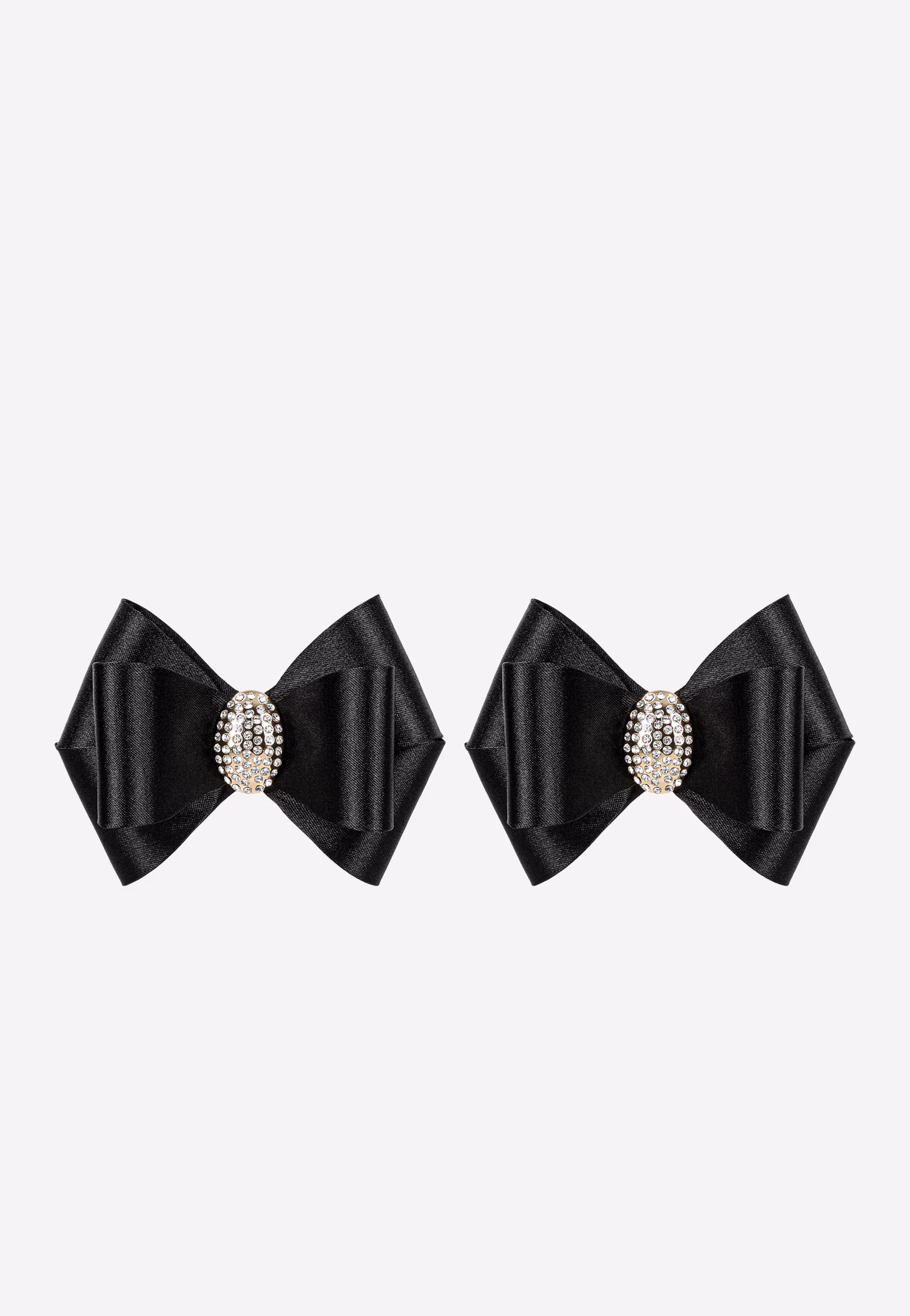 Eleganckie klipsy do obuwia z czarną kokardą