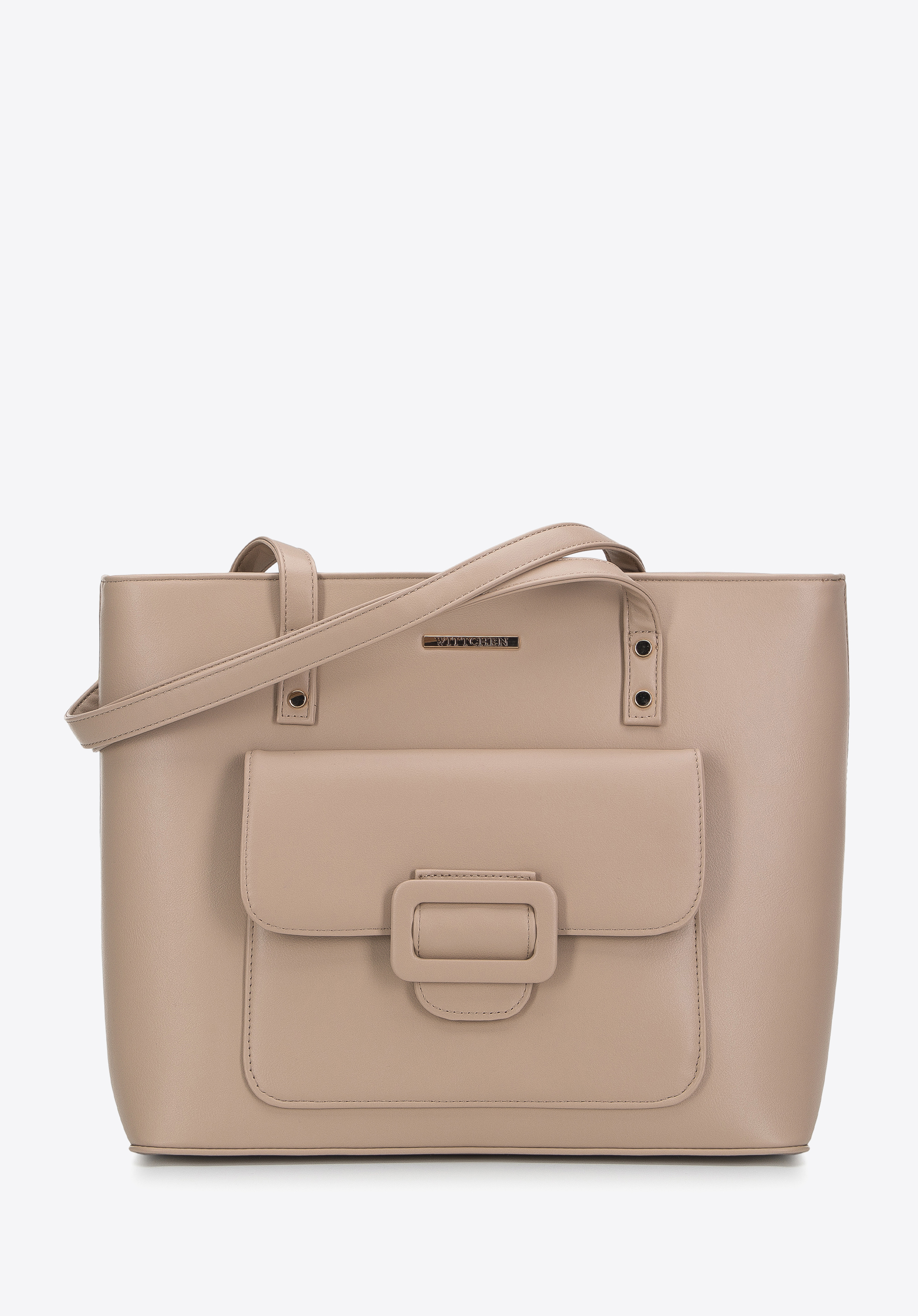 Torebka shopperka z ekoskóry z klamerką