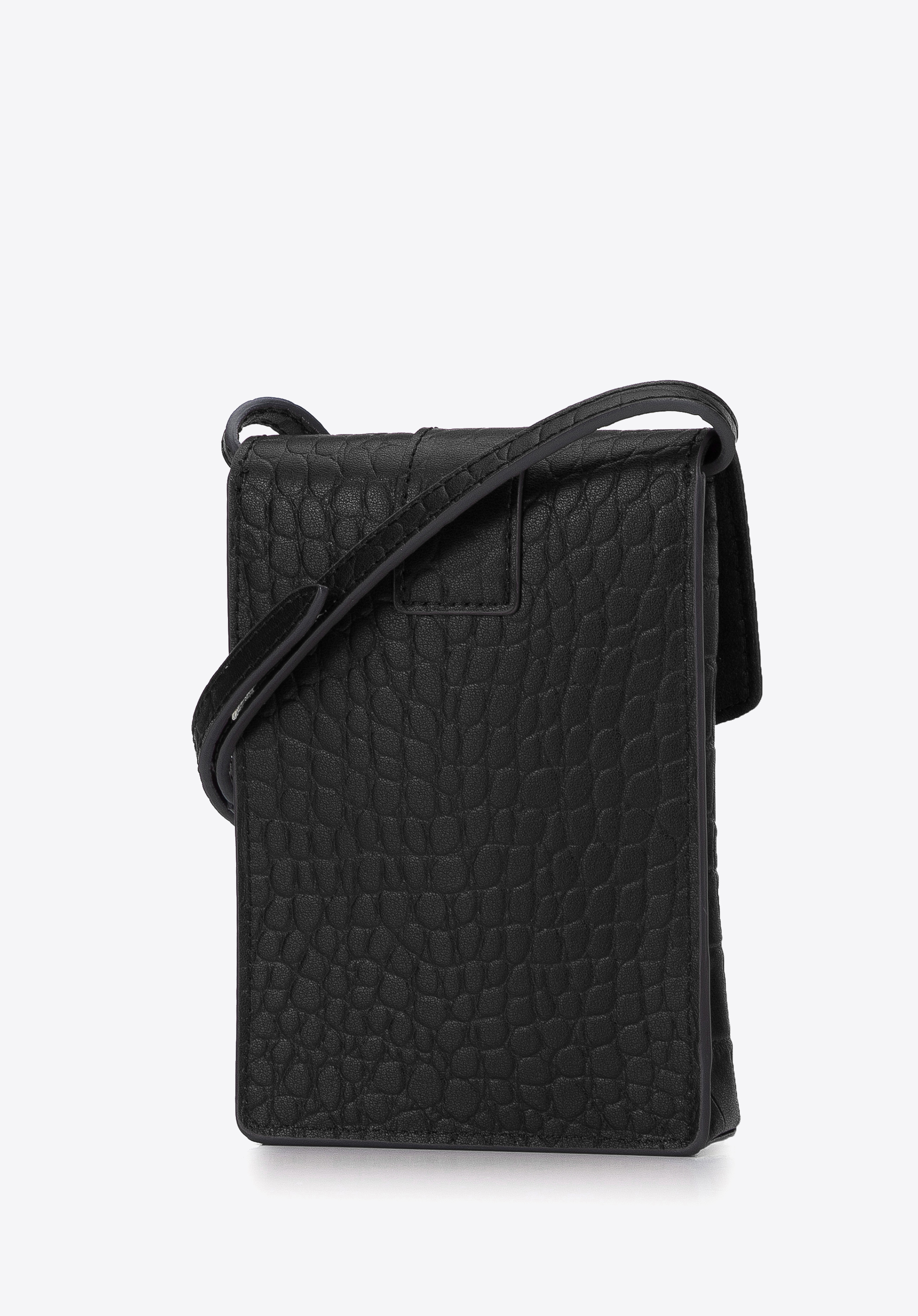 Damska minitorebka ze skóry croco