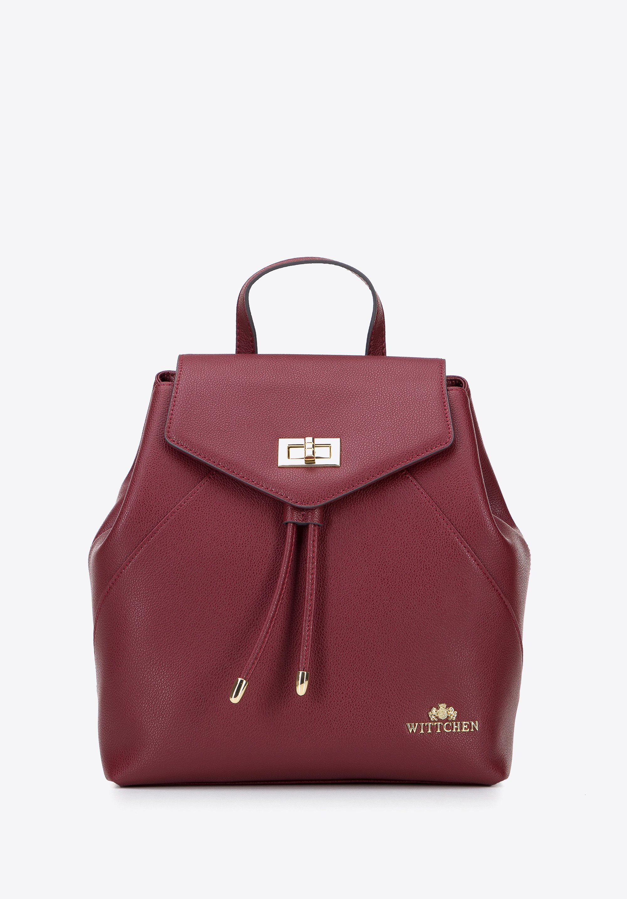 Damski plecak worek skórzany z przeszyciami