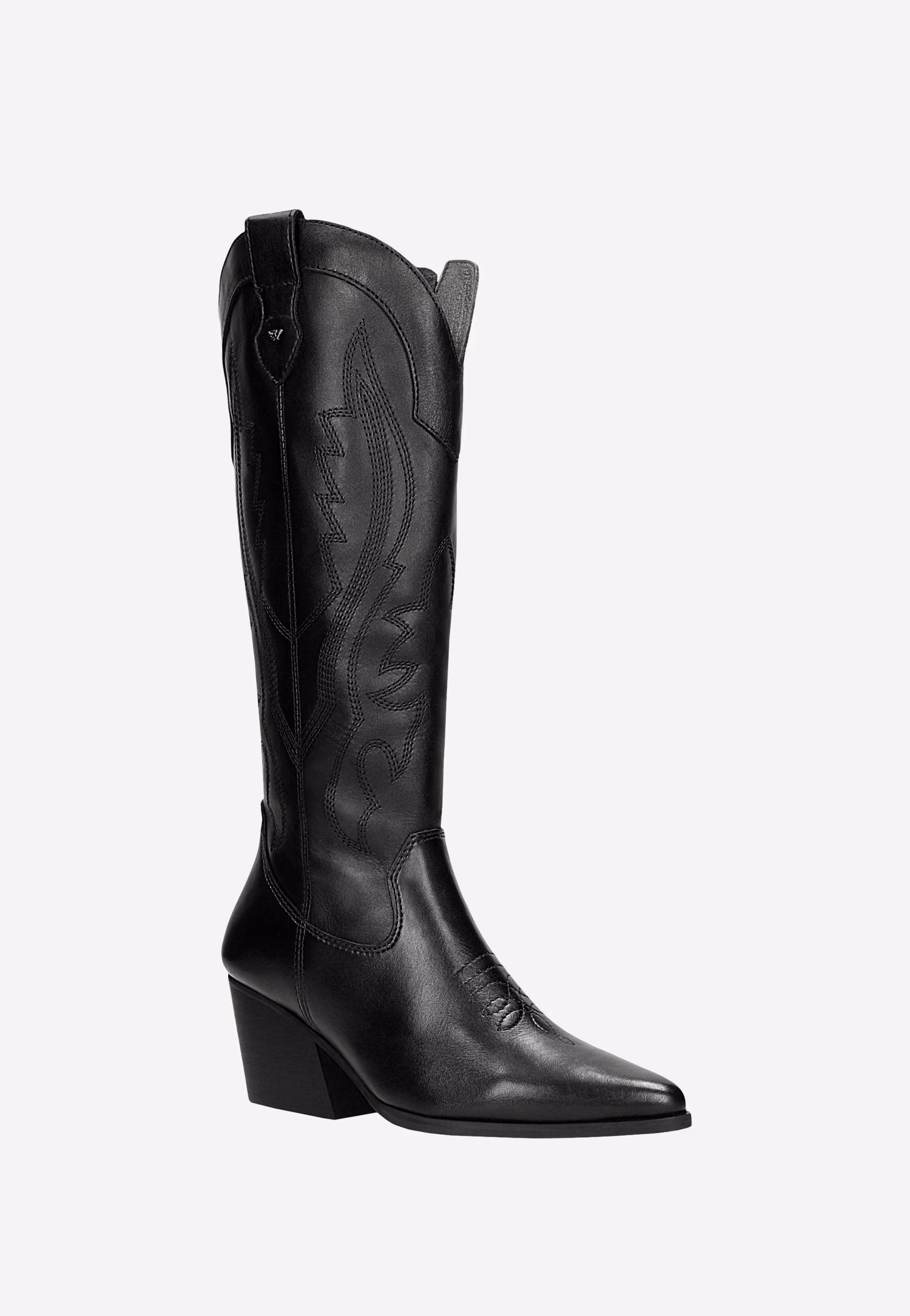 Czarne kowbojki damskie na obcasie