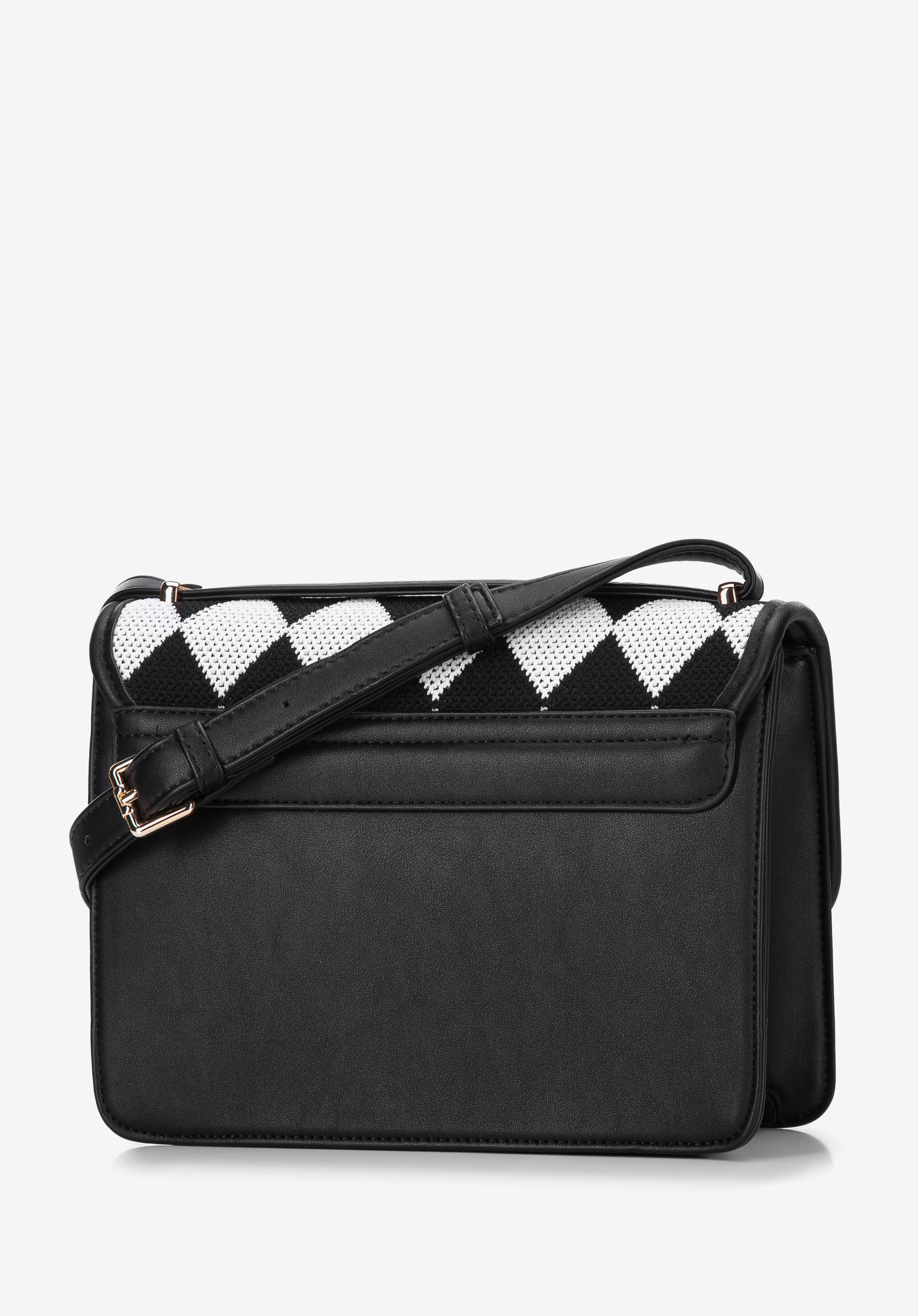 Damska listonoszka z ekoskóry z wzorzystą klapą