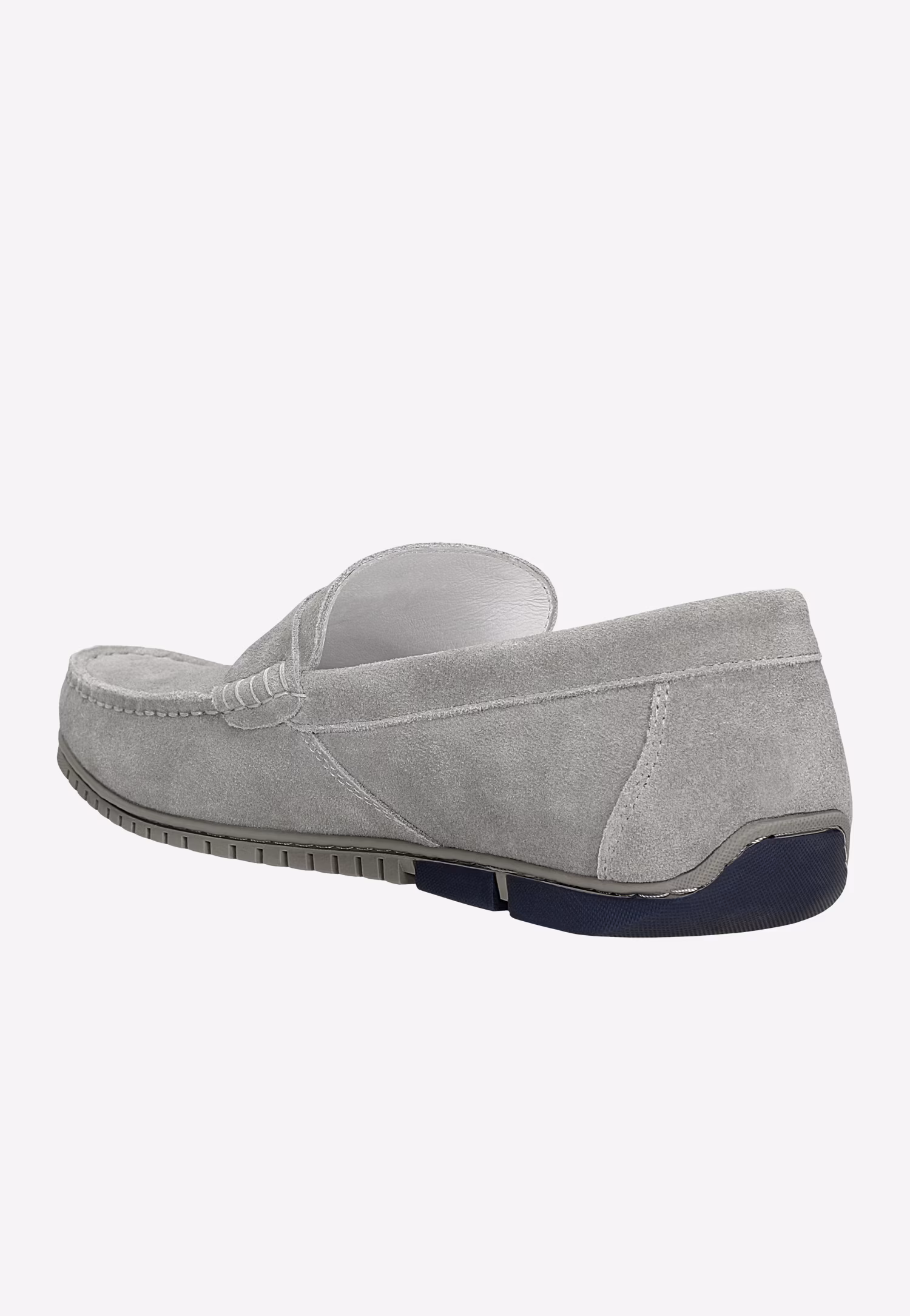 Popielate mokasyny męskie na dwukolorowej podeszwie
