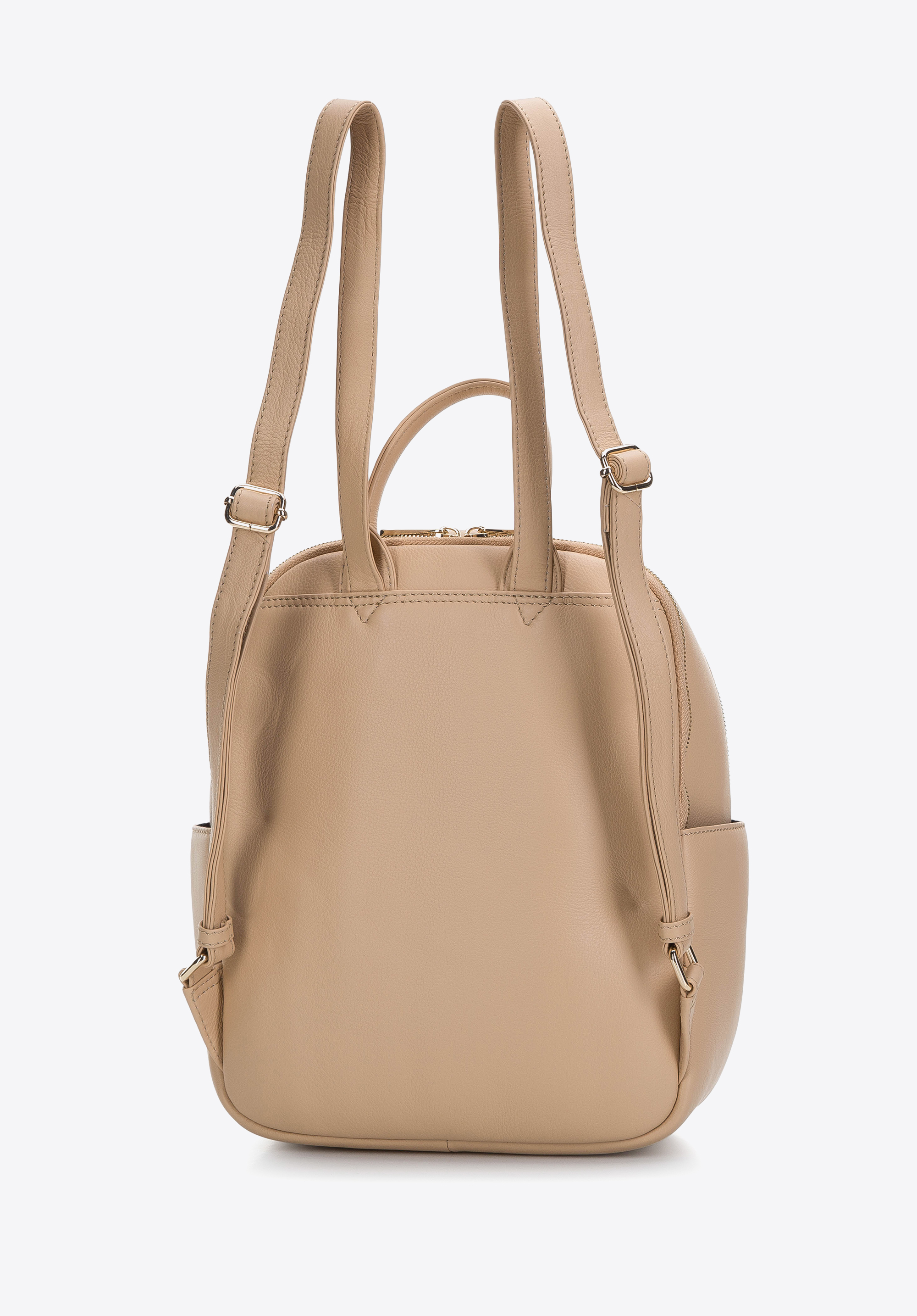 Damski plecak z pikowanej skóry dwukomorowy