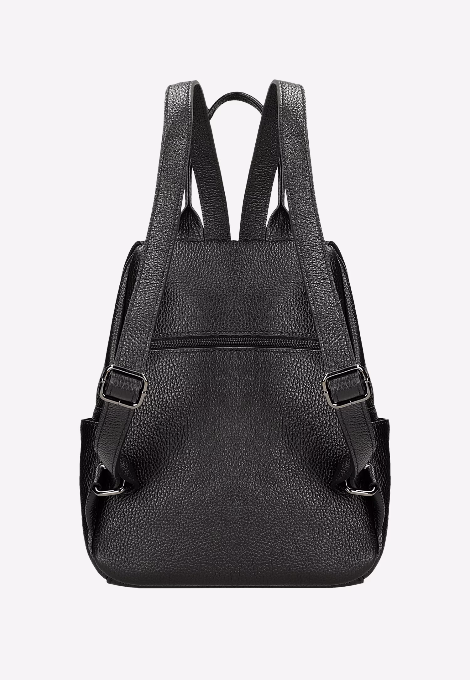 Czarny plecak damski z ciemnymi metalowymi elementami