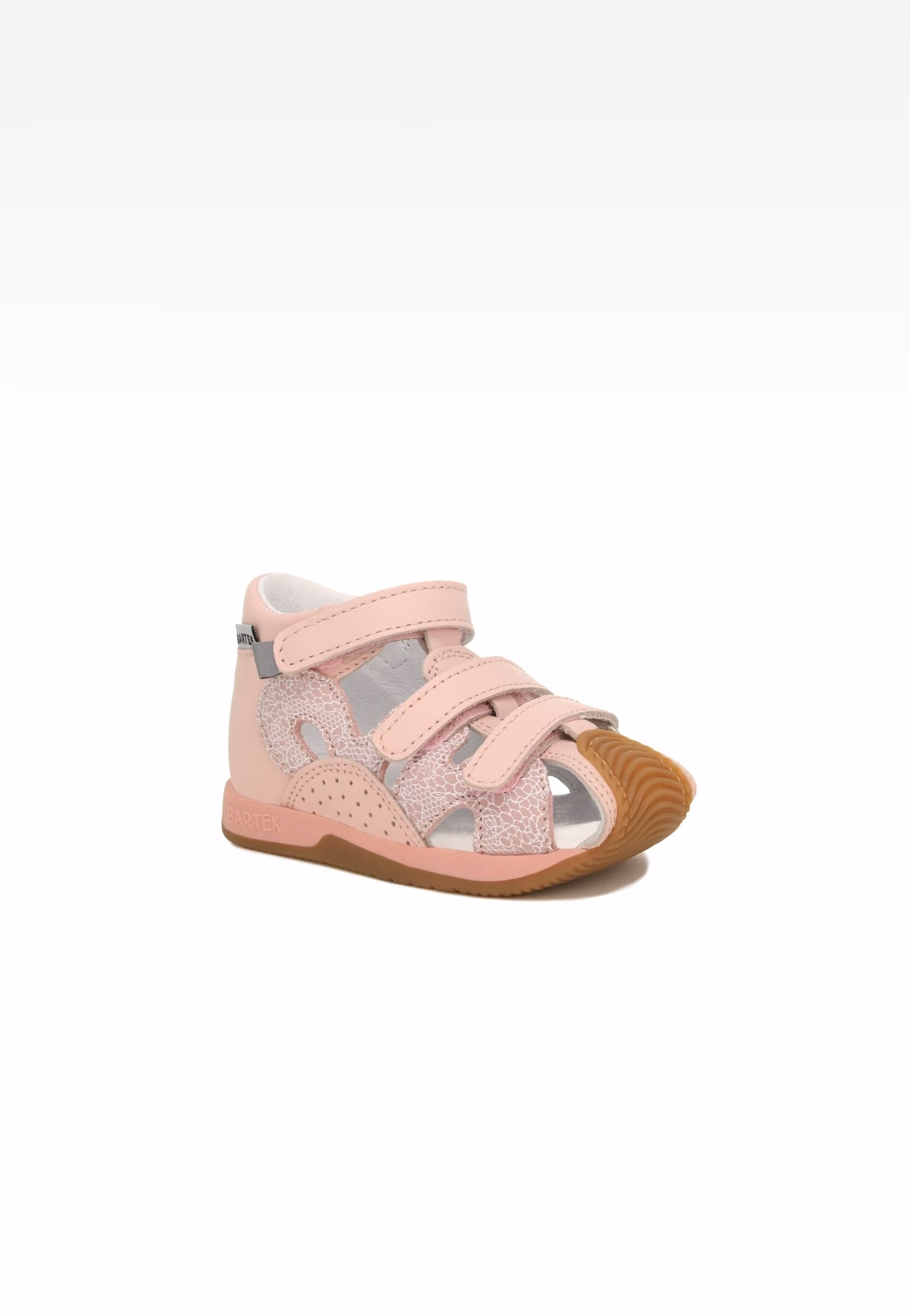 Sandały BARTEK 81021-008, dla dziewcząt, różowo-szary