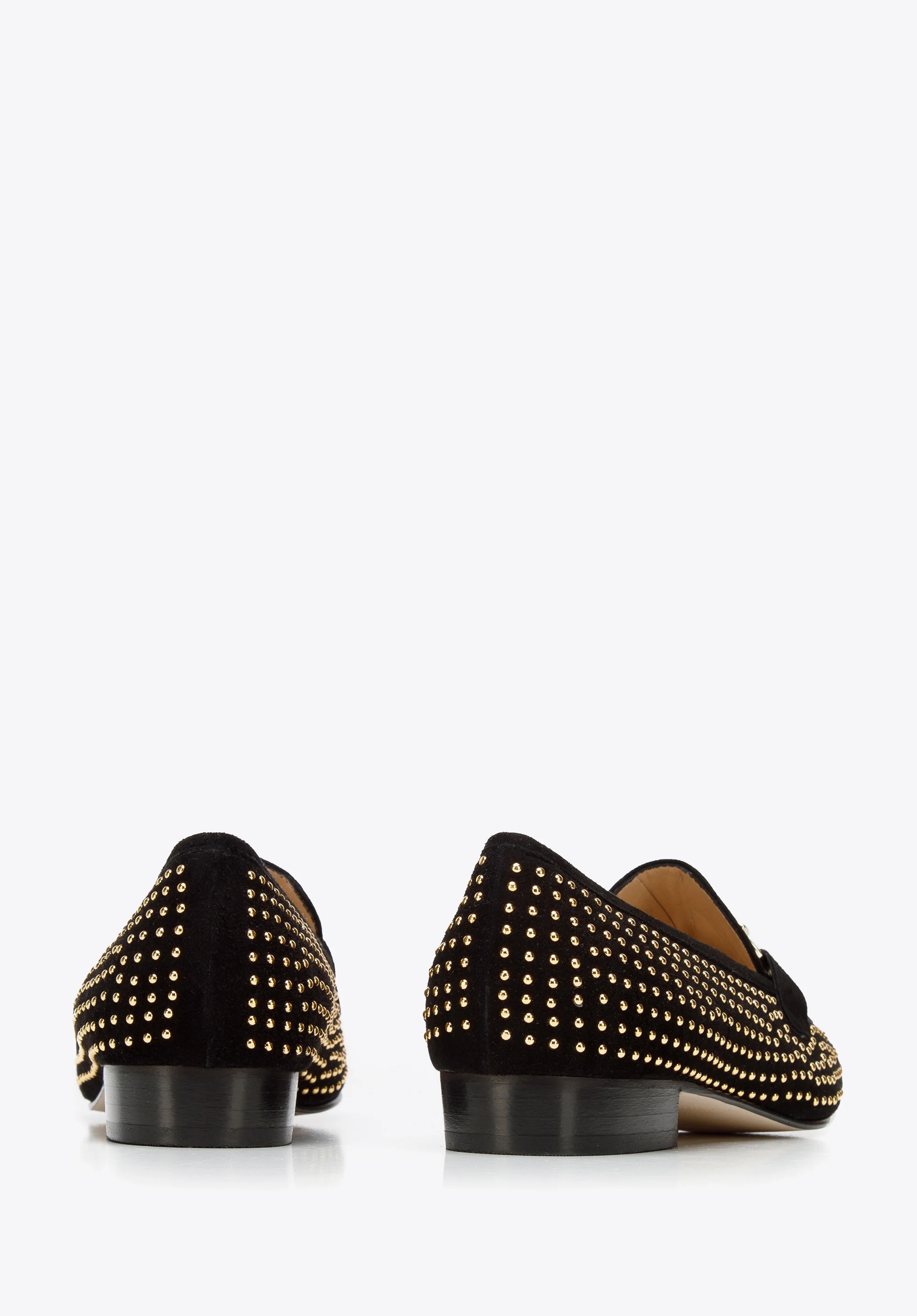 Damskie mokasyny zamszowe z nitami