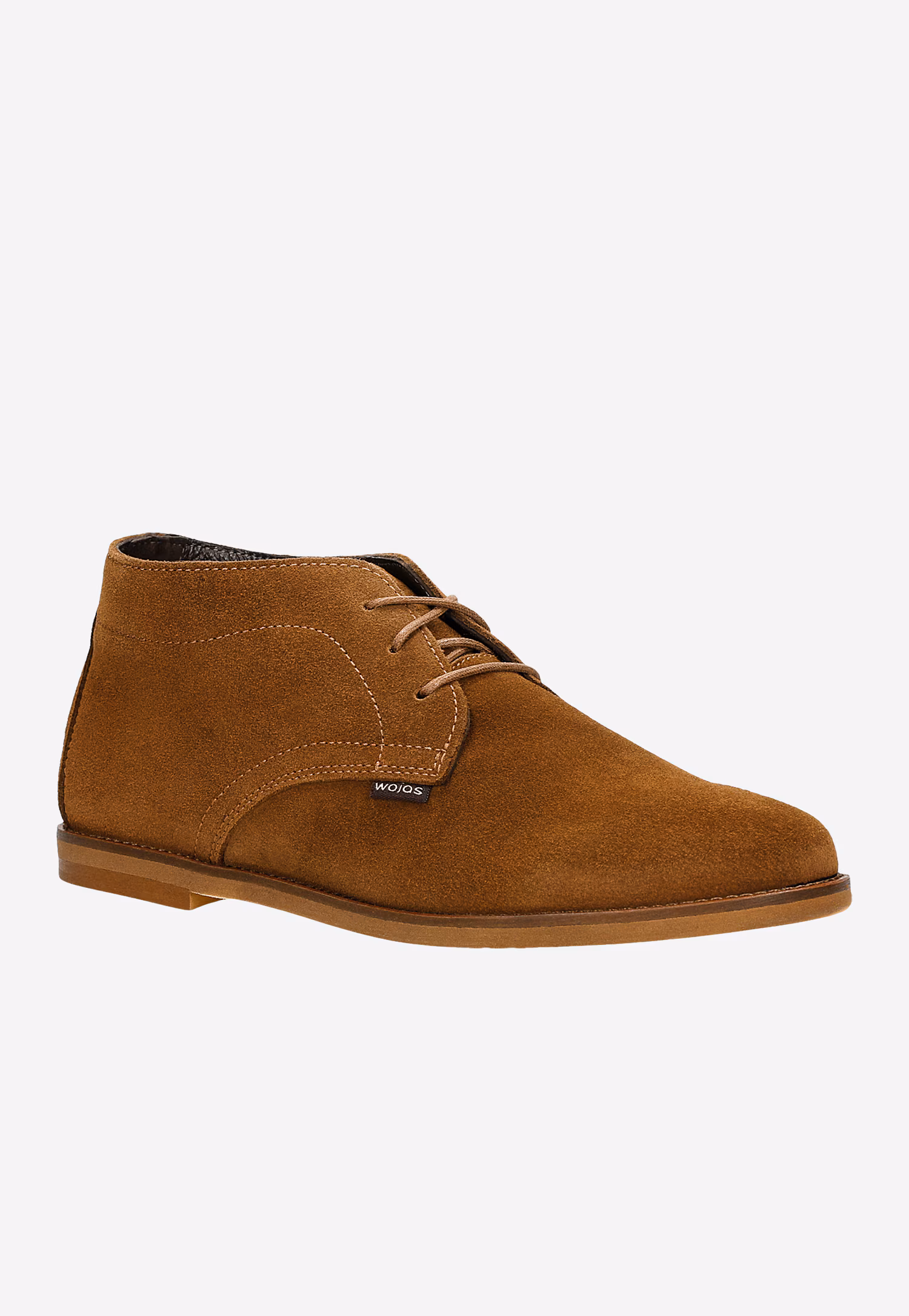 Jasnobrązowe trzewiki damskie z dwoiny welurowej