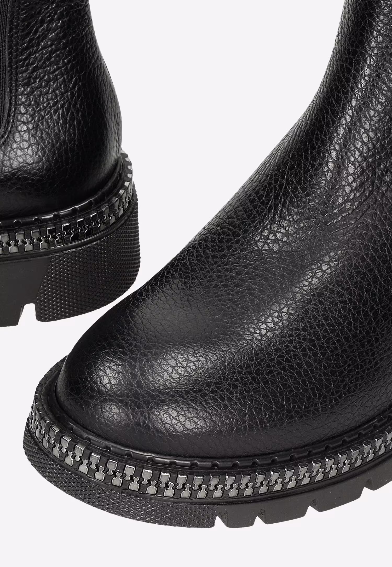 Czarne botki damskie sztyblety ze skóry licowej