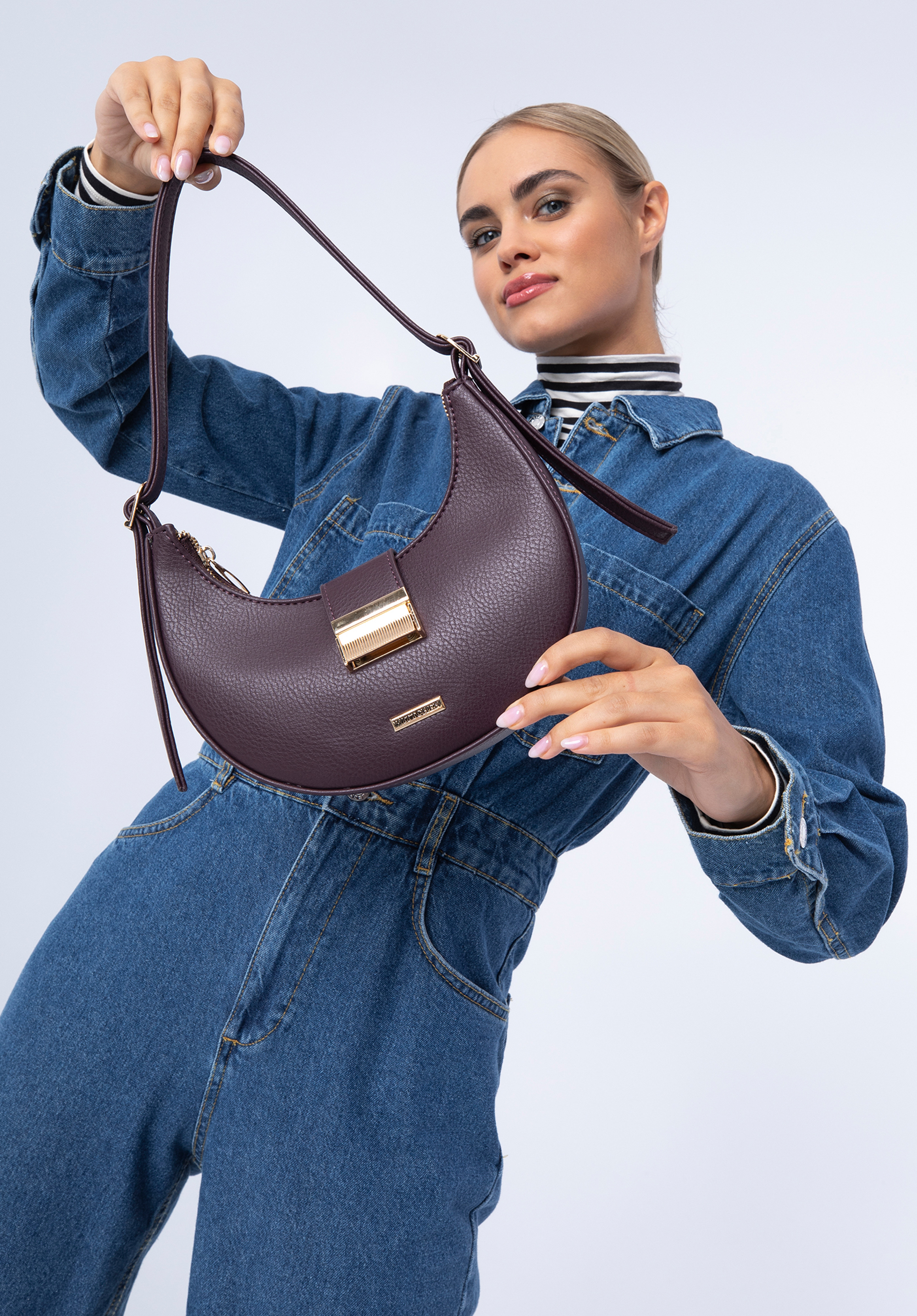 Minitorebka bagietka z ekoskóry z klamrą