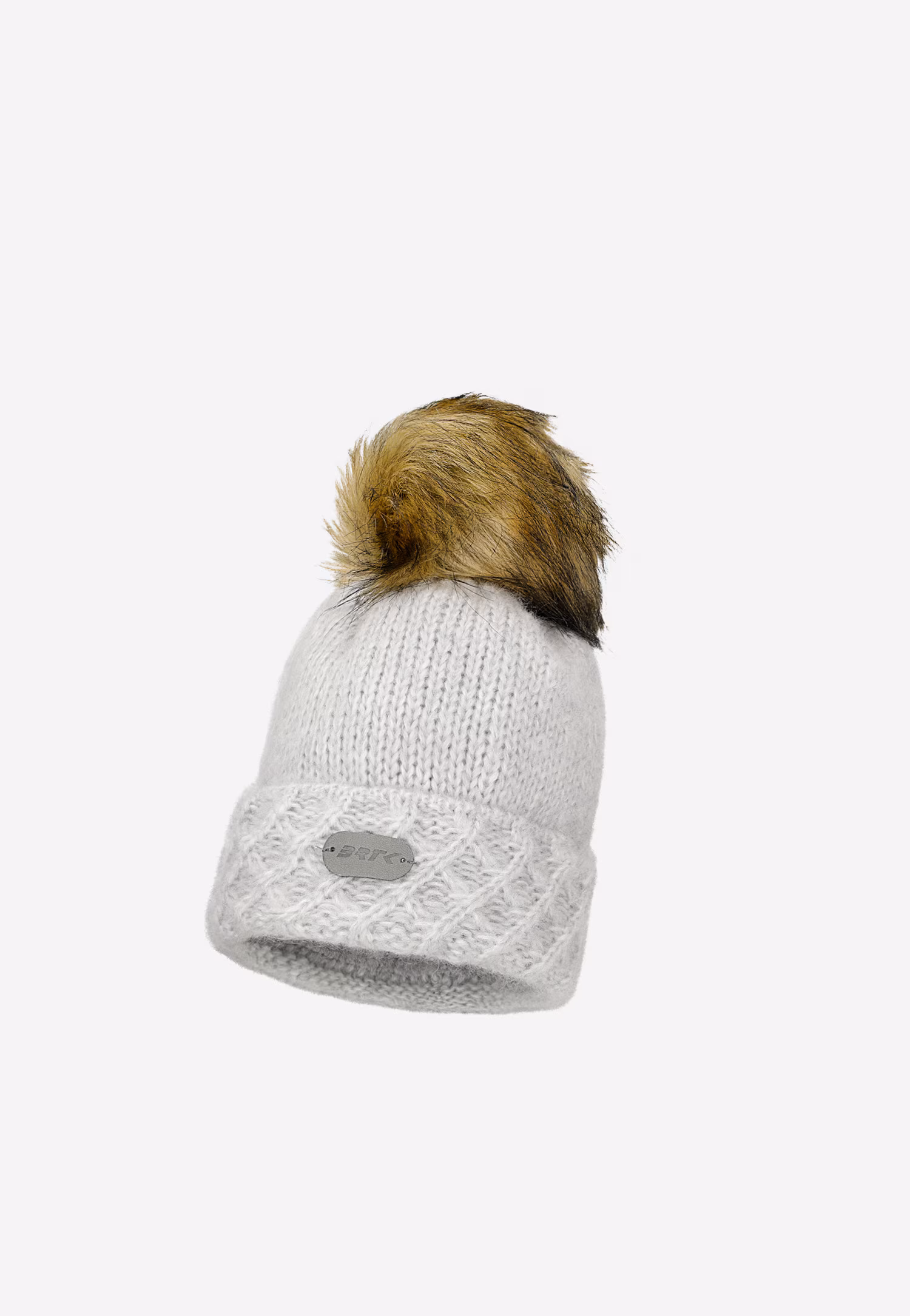 Jasnobeżowy komplet BARTEK 8560284 czapka + komin z wełną merino