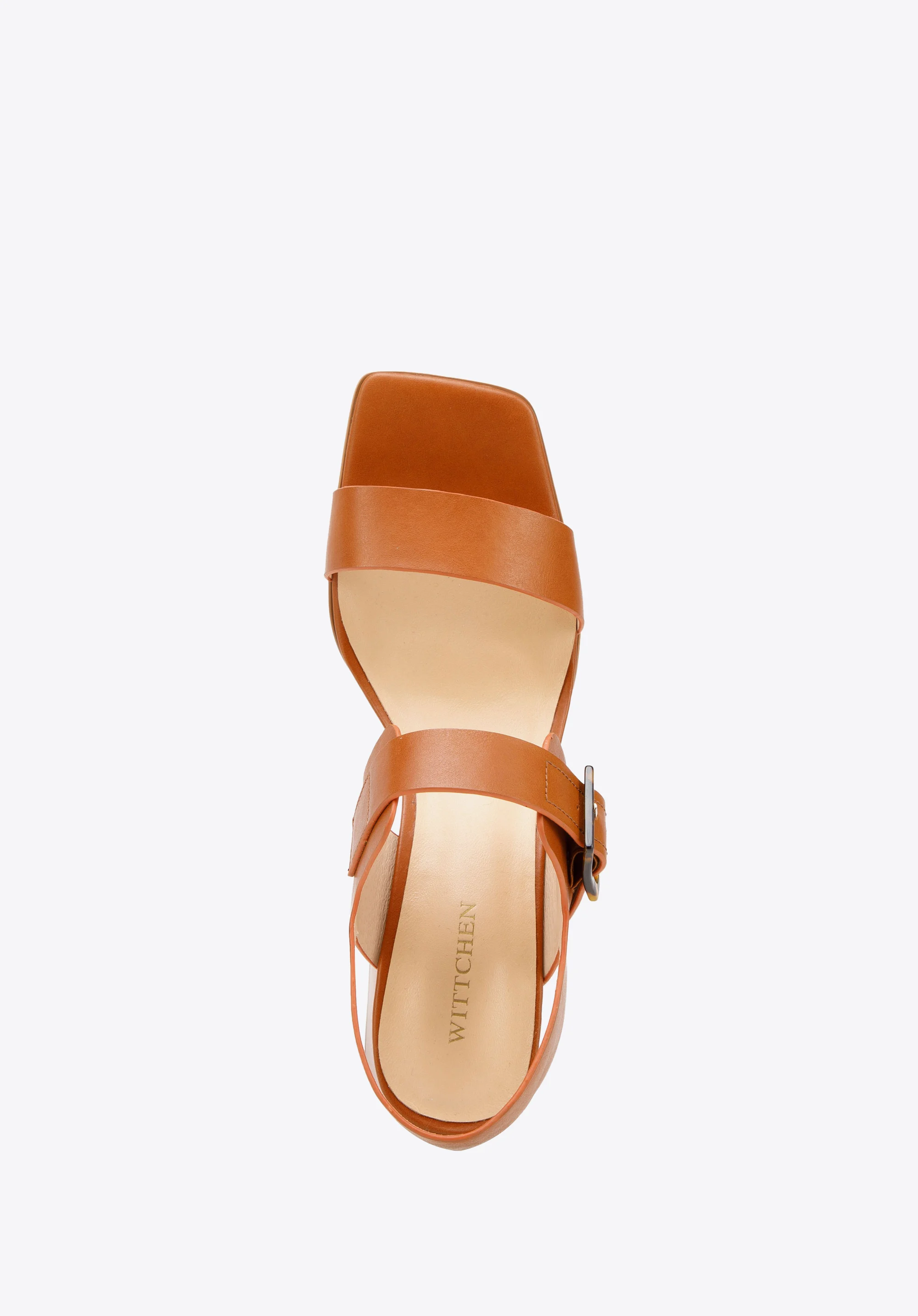 Damskie sandały skórzane z szylkretowym zapięciem