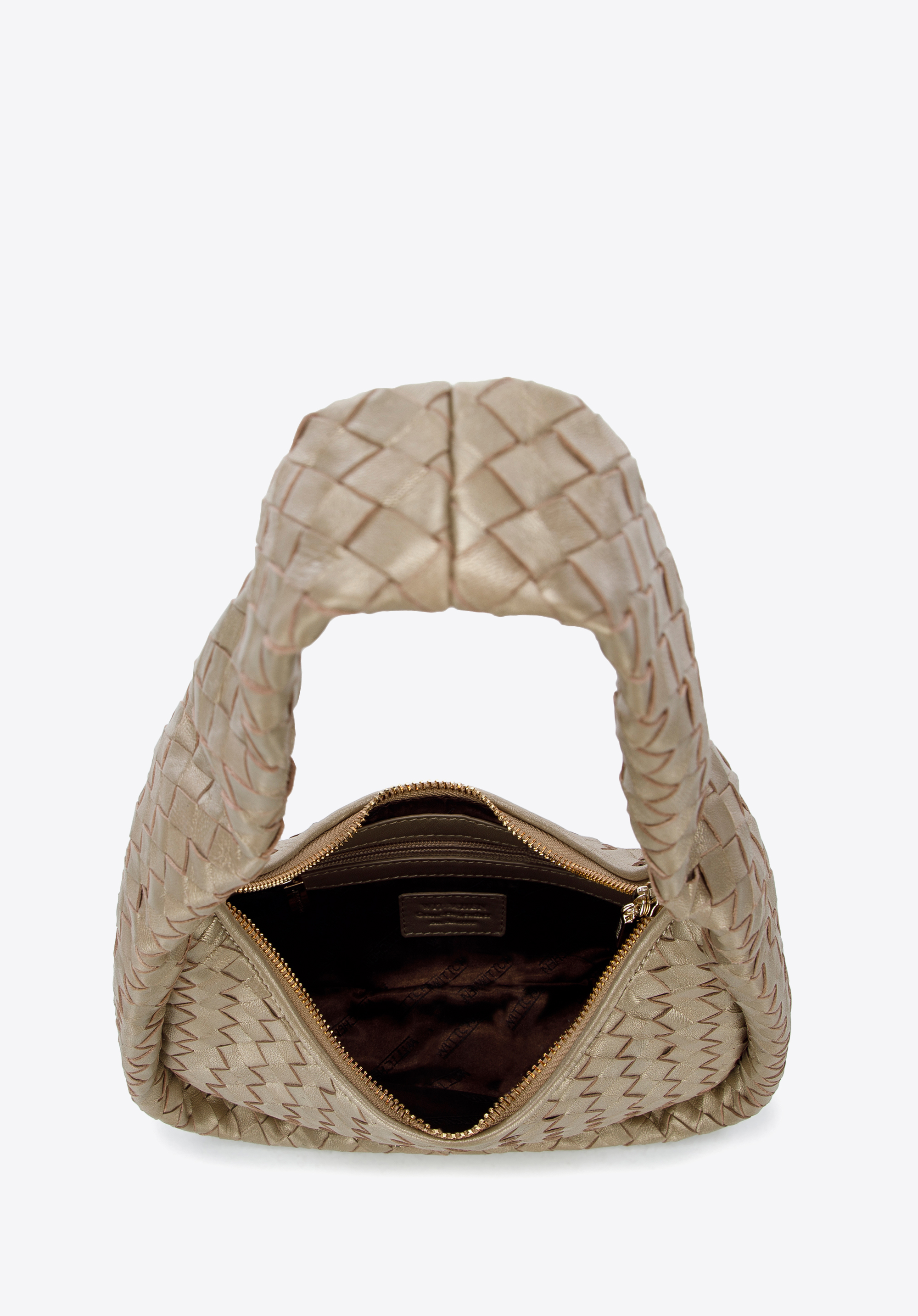 Torebka bagietka ze skórzanej plecionki mała