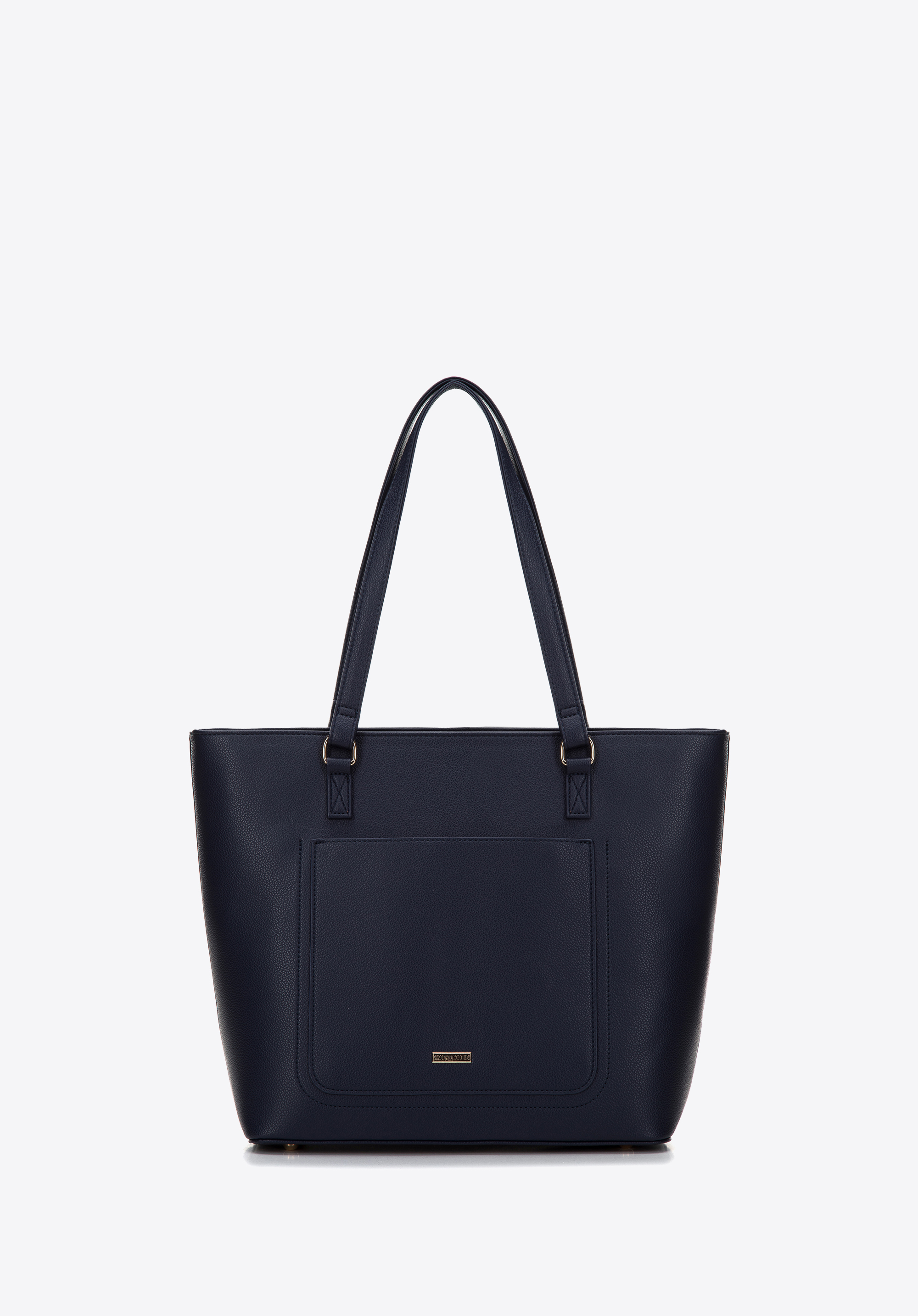 Torebka shopperka z ekoskóry z otwartą kieszenią z przodu