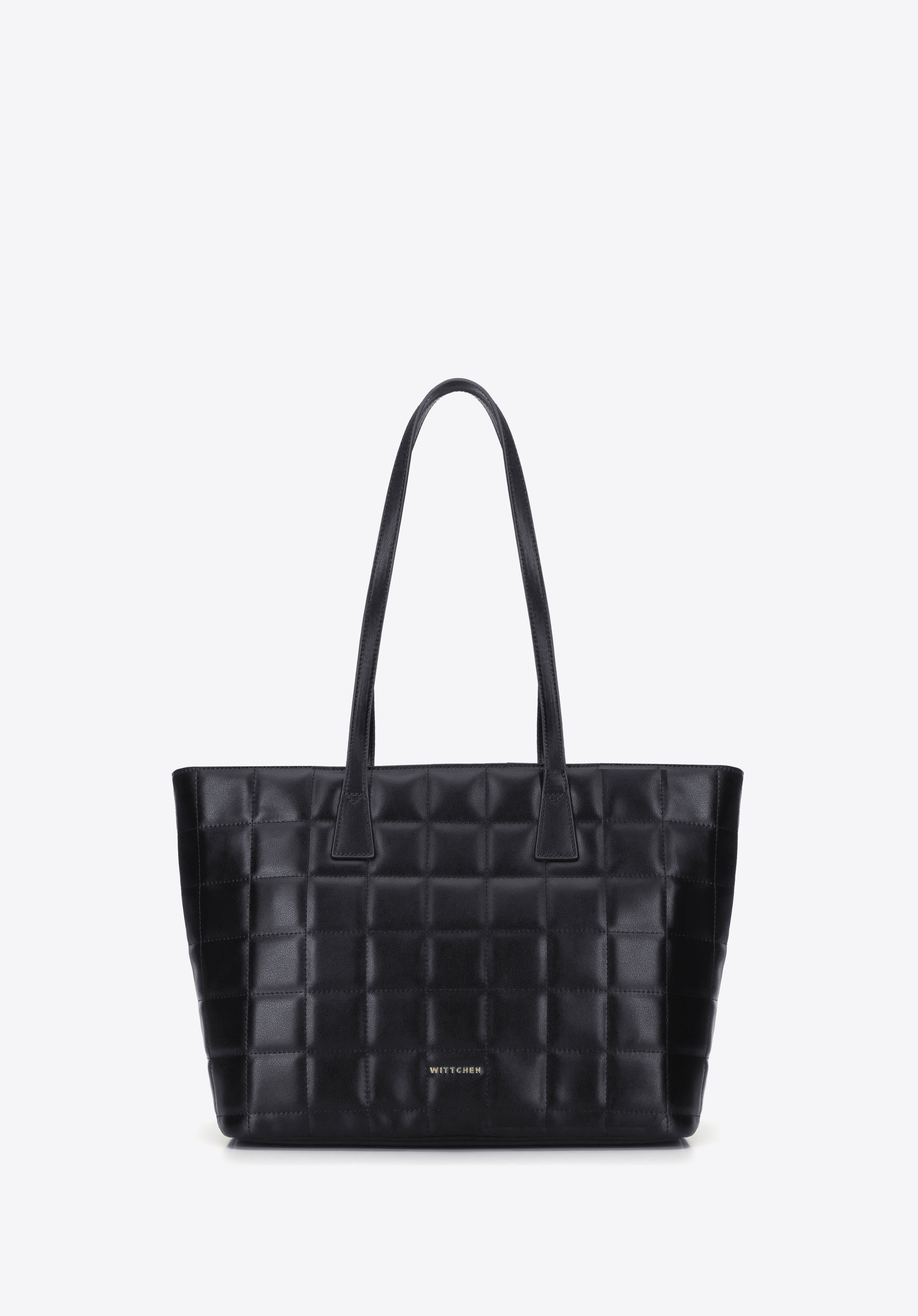 Torebka shopperka skórzana pikowana