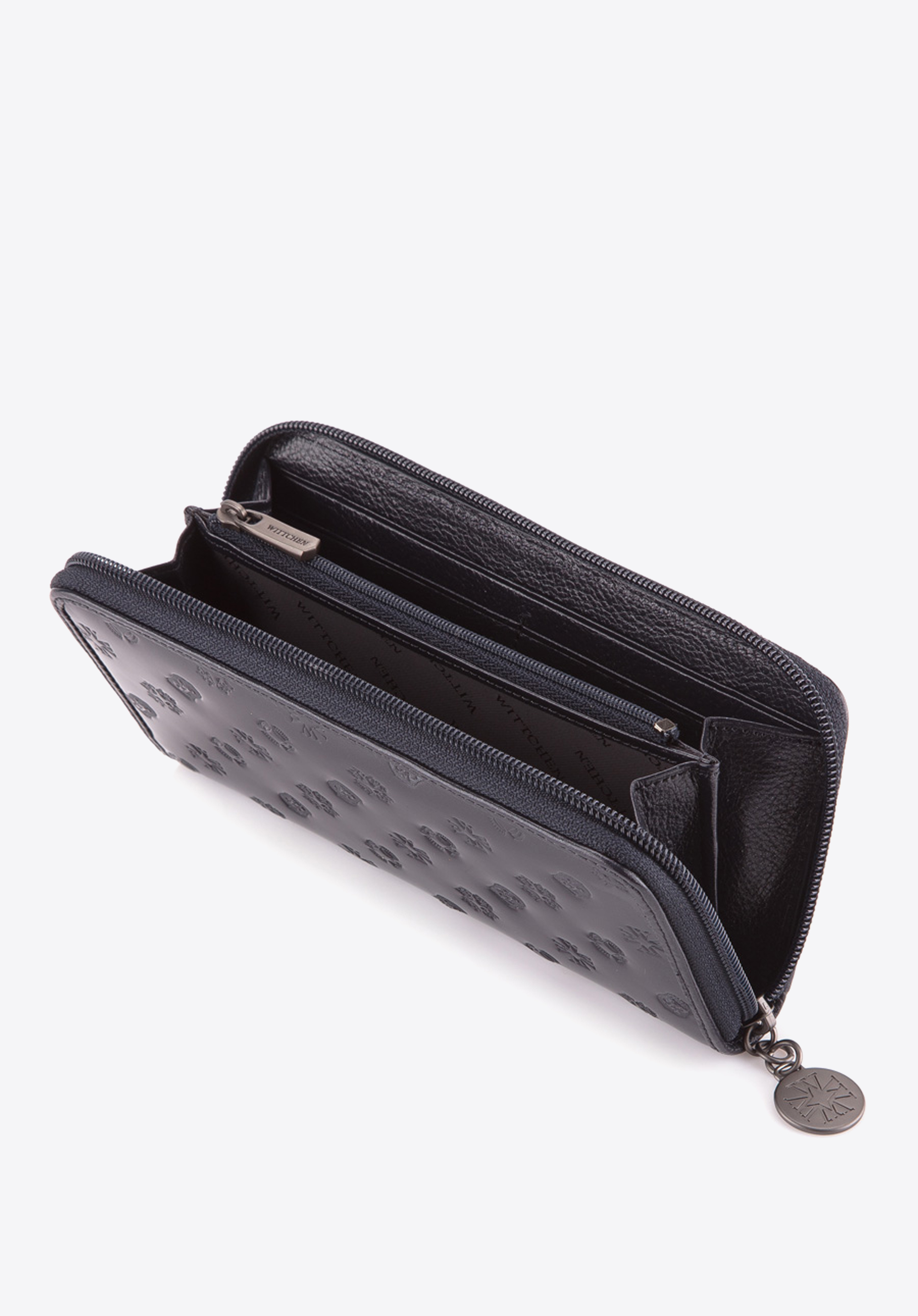 Damski portfel skórzany lakierowany tłoczony