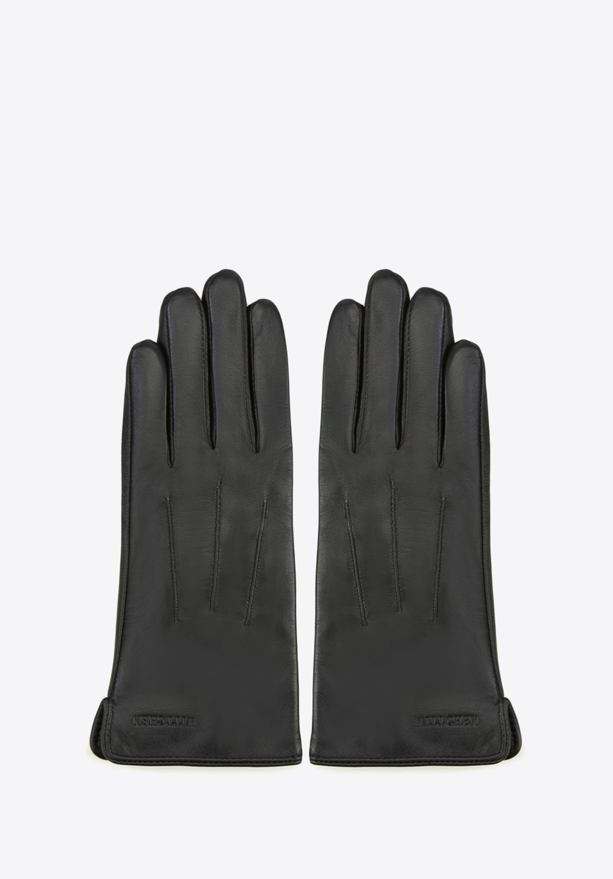 Damskie rękawiczki skórzane z pionowymi przeszyciami