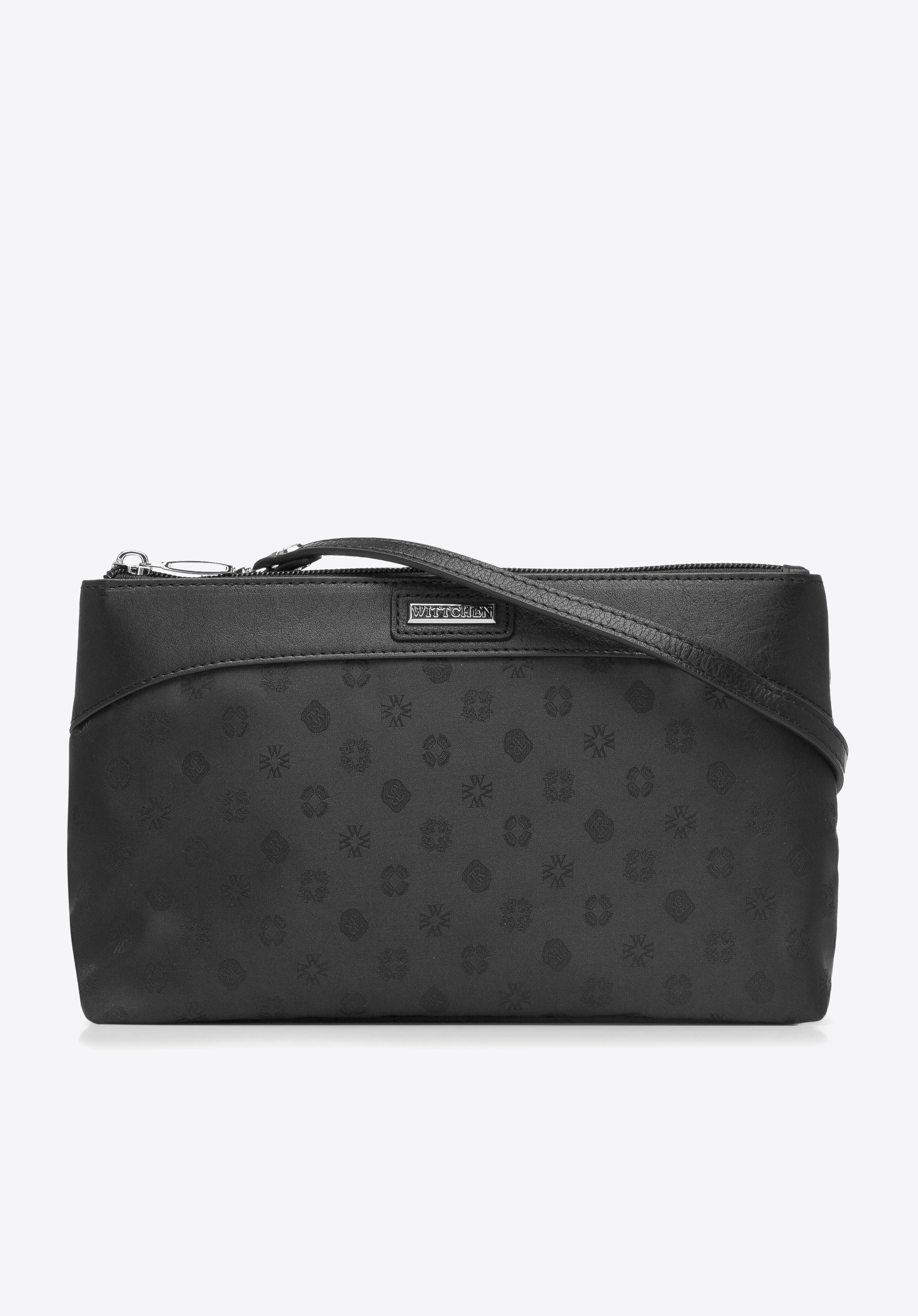 Torebka crossbody z żakardu z monogramem i skóry